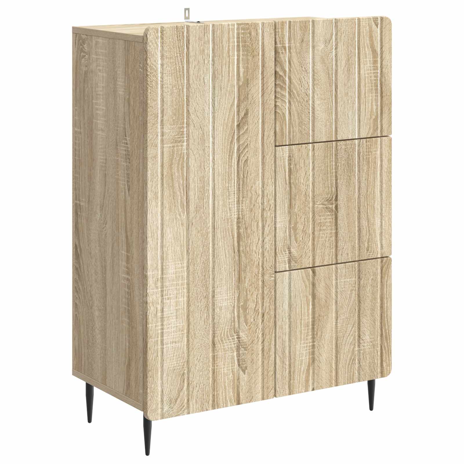 vidaXL Dressoir met lade Zwart 66 x 34,5 x 91,5 cm Bewerkt hout