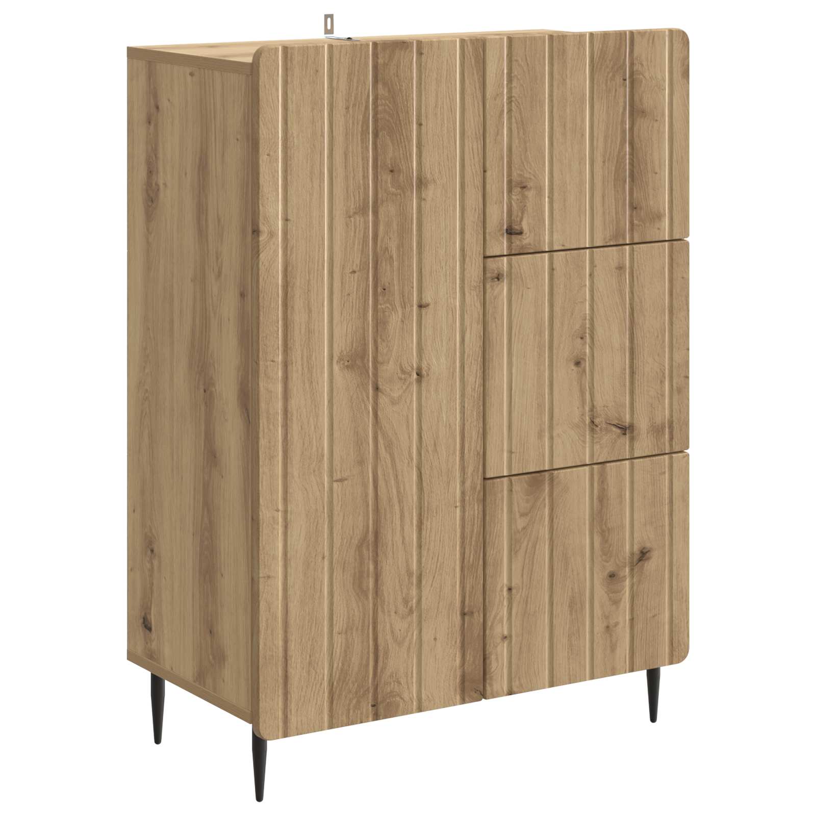 vidaXL Dressoir met lade Zwart 66 x 34,5 x 91,5 cm Bewerkt hout