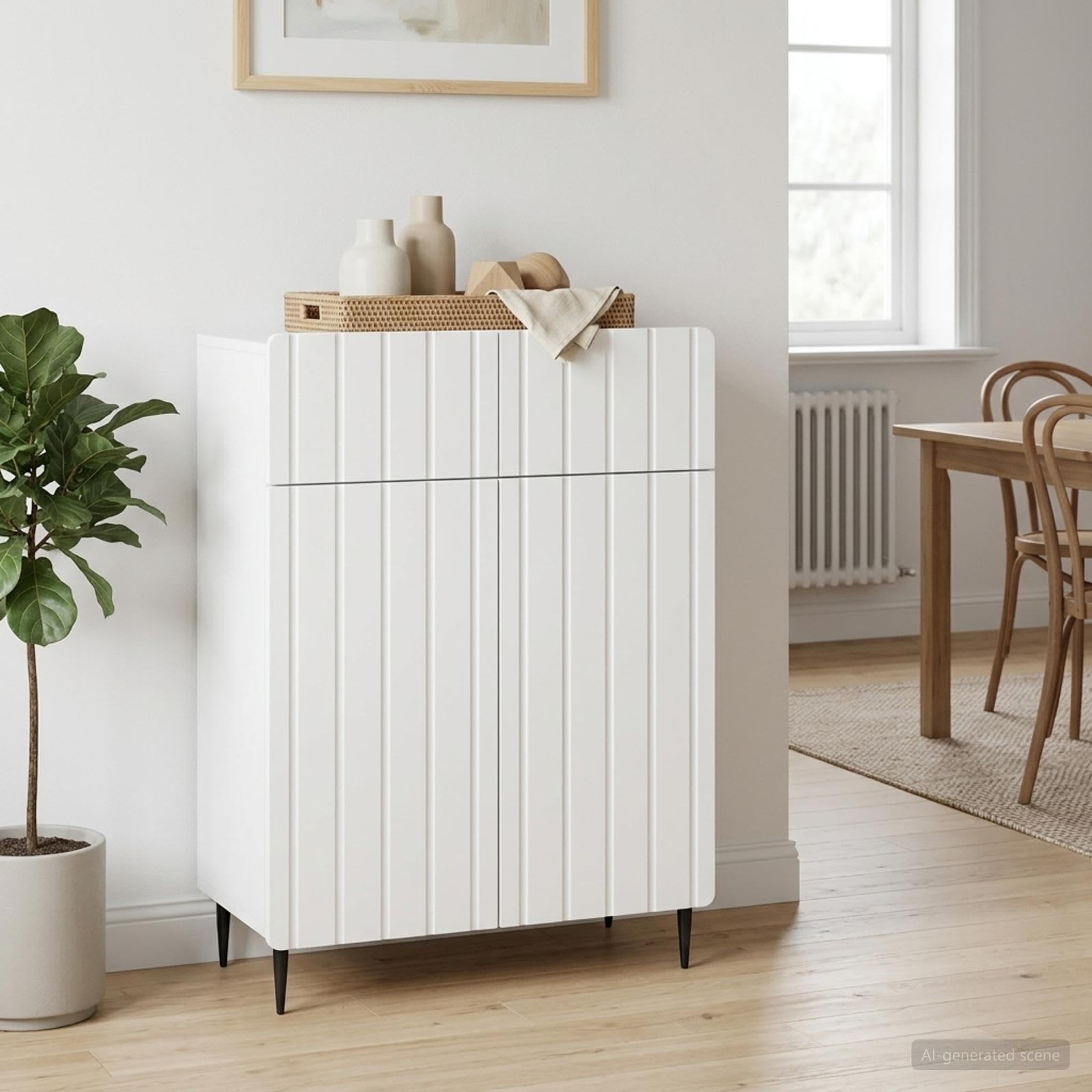 vidaXL Dressoir met lade Zwart 66 x 34,5 x 92 cm Bewerkt hout