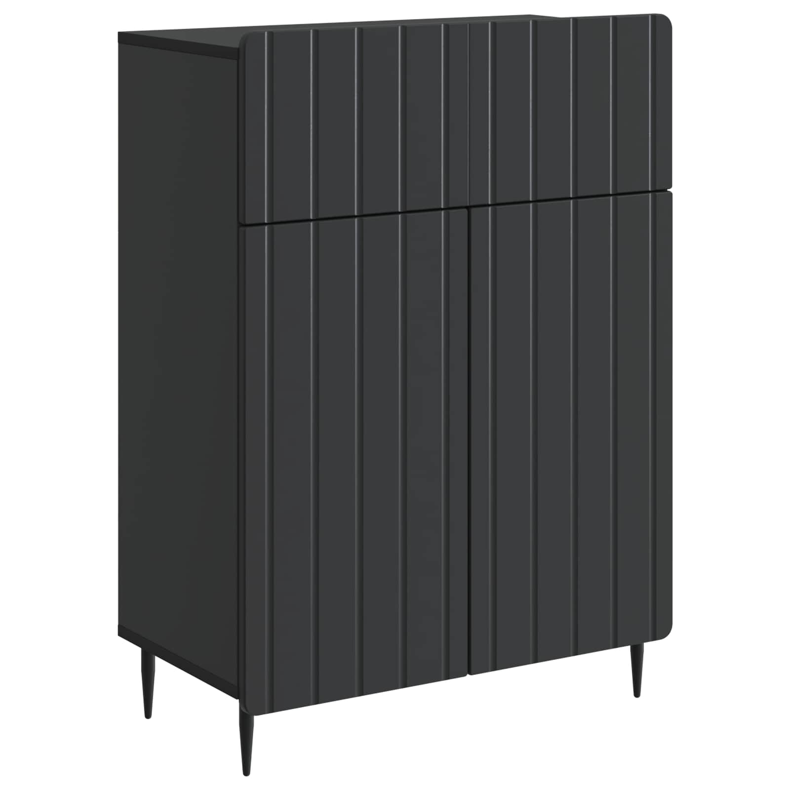 vidaXL Dressoir met lade Zwart 66 x 34,5 x 92 cm Bewerkt hout