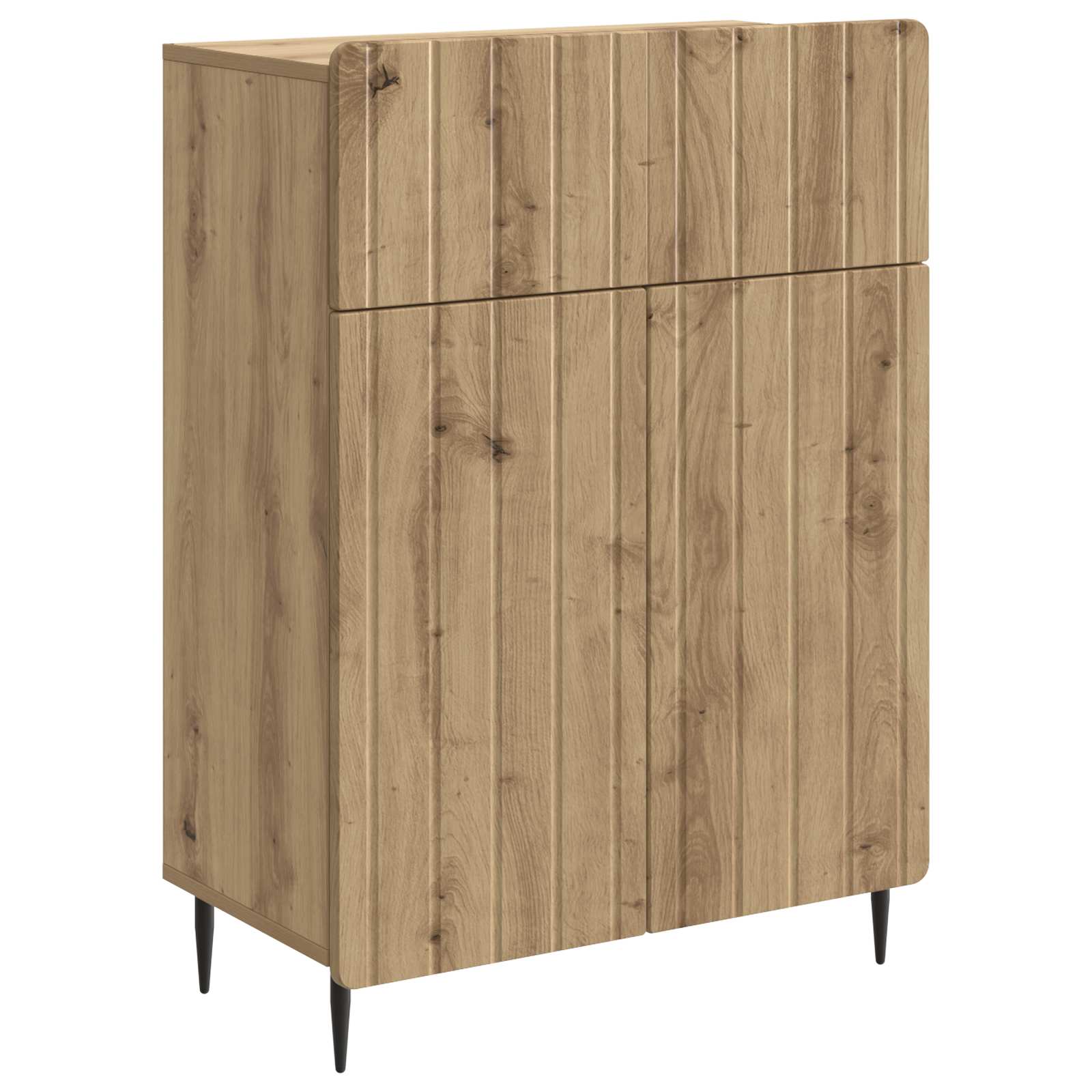 vidaXL Dressoir met lade Zwart 66 x 34,5 x 92 cm Bewerkt hout