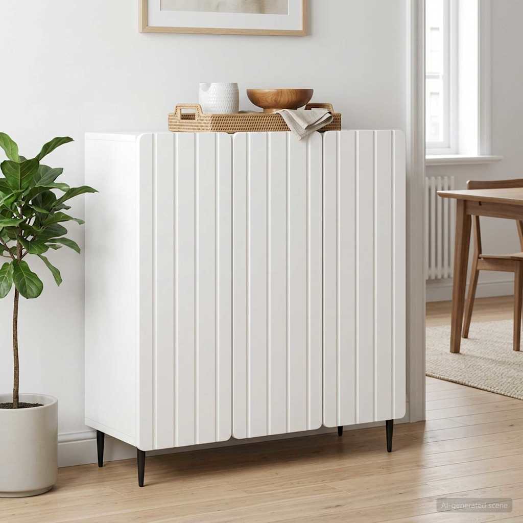vidaXL Dressoir Zwart 89 x 34,5 x 82 cm Bewerkt hout