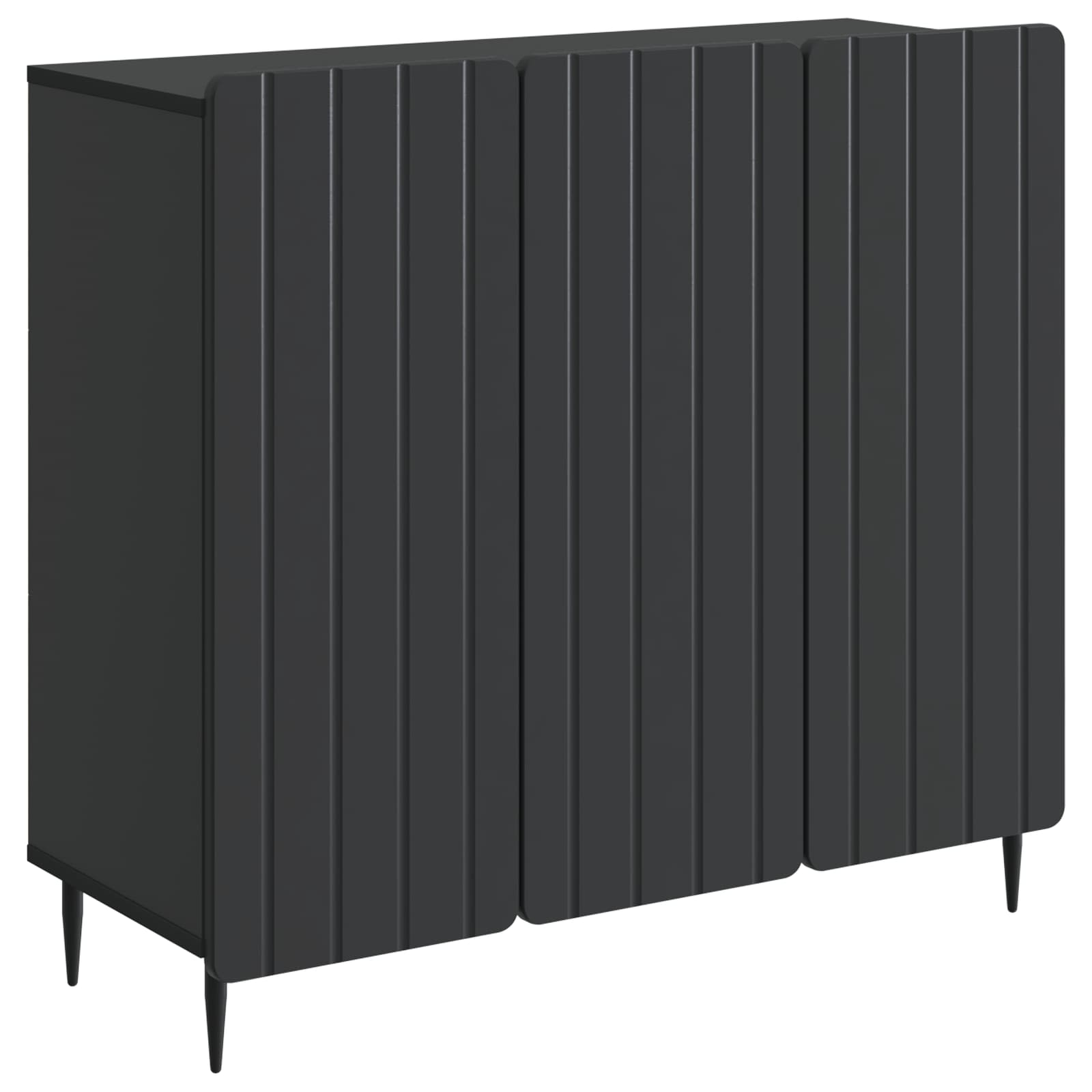 vidaXL Dressoir Zwart 89 x 34,5 x 82 cm Bewerkt hout