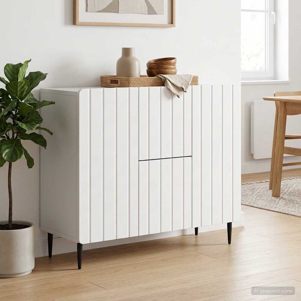 vidaXL Dressoir met lade Zwart 89 x 34,5 x 62 cm Bewerkt hout