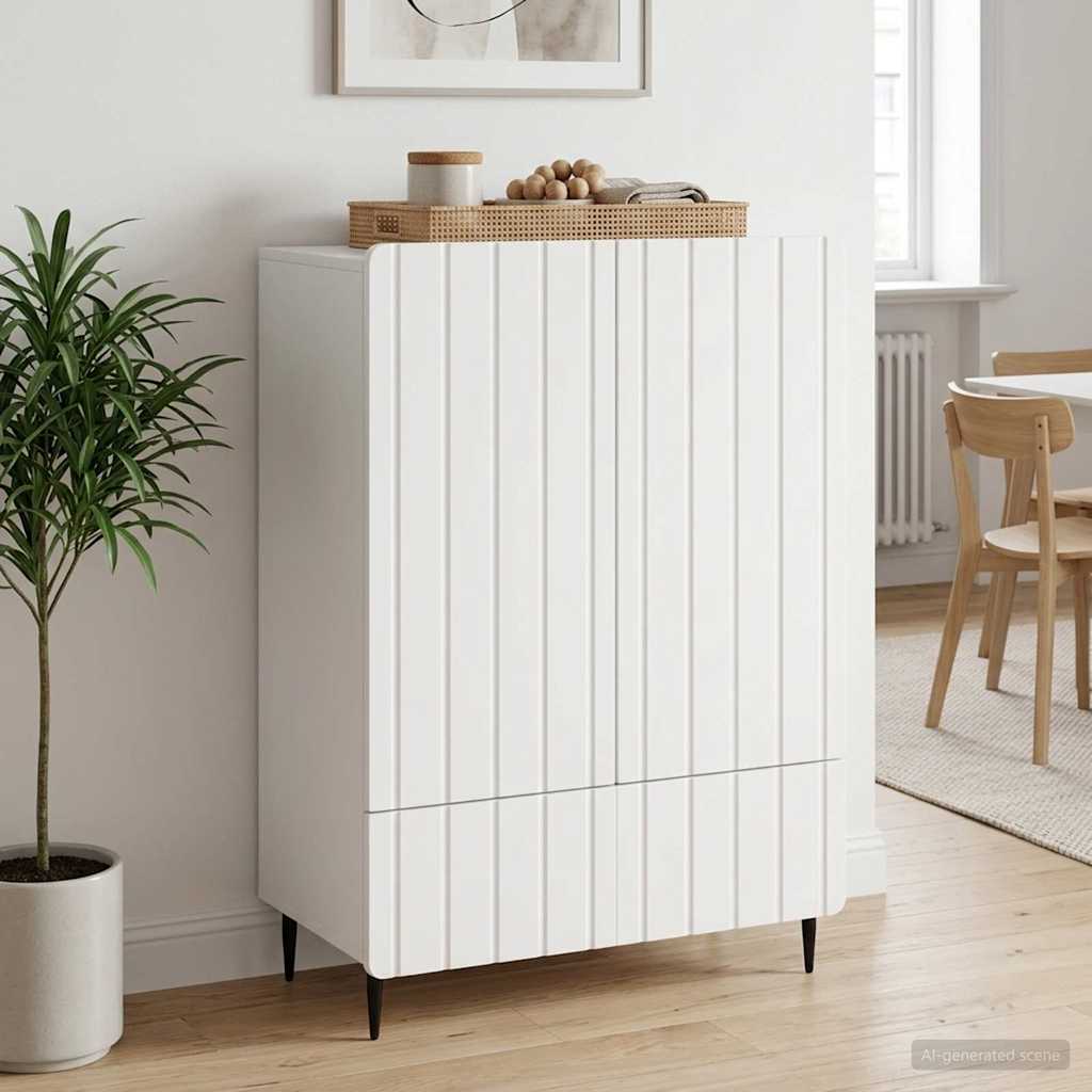 vidaXL Dressoir met lade Zwart 66 x 34,5 x 97 cm Bewerkt hout