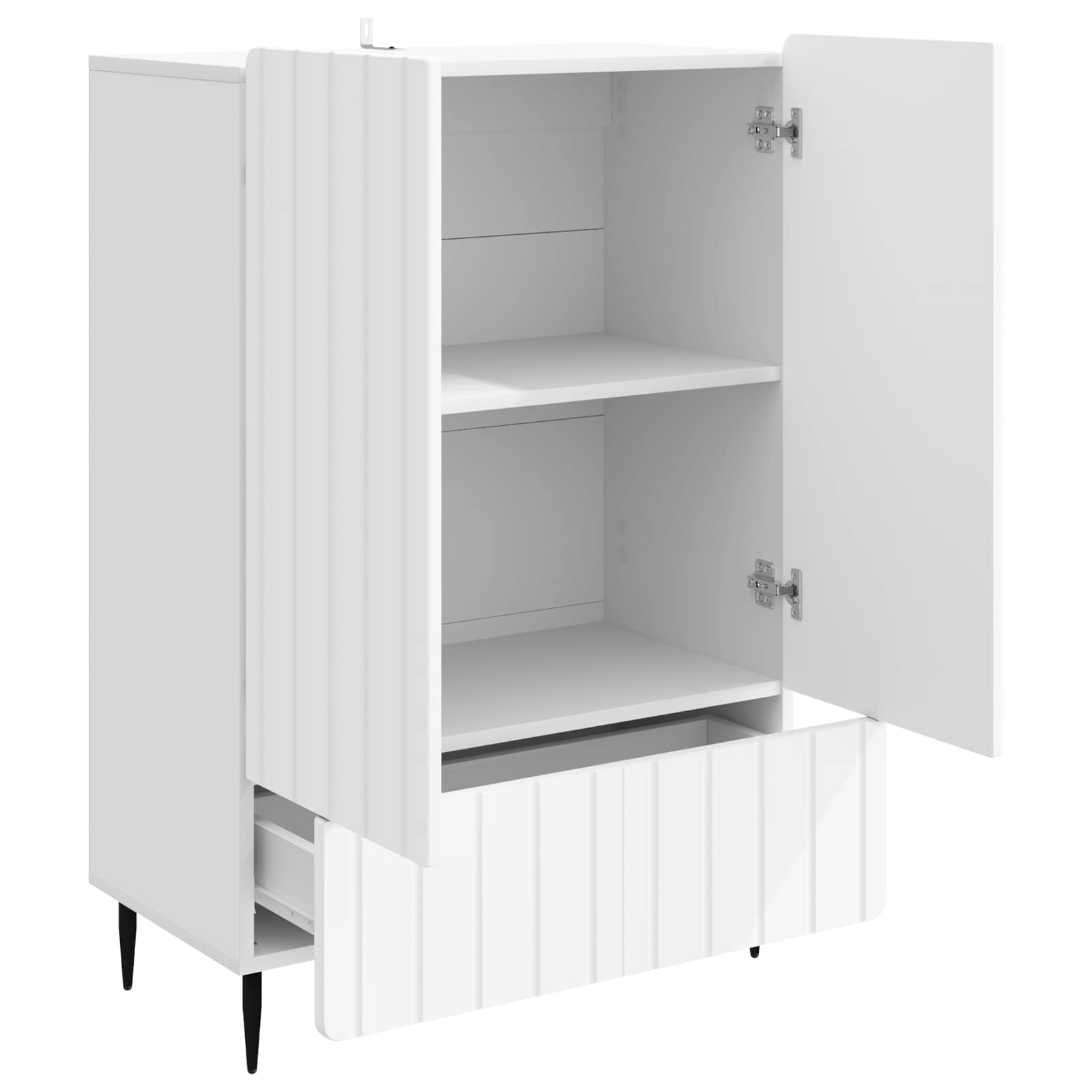 vidaXL Dressoir met lade Zwart 66 x 34,5 x 97 cm Bewerkt hout