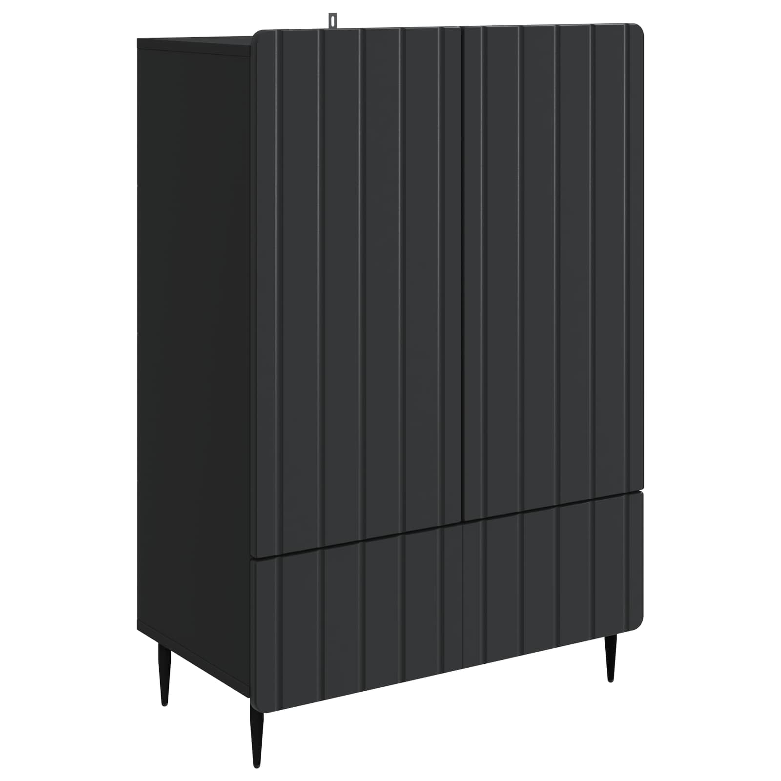 vidaXL Dressoir met lade Zwart 66 x 34,5 x 97 cm Bewerkt hout