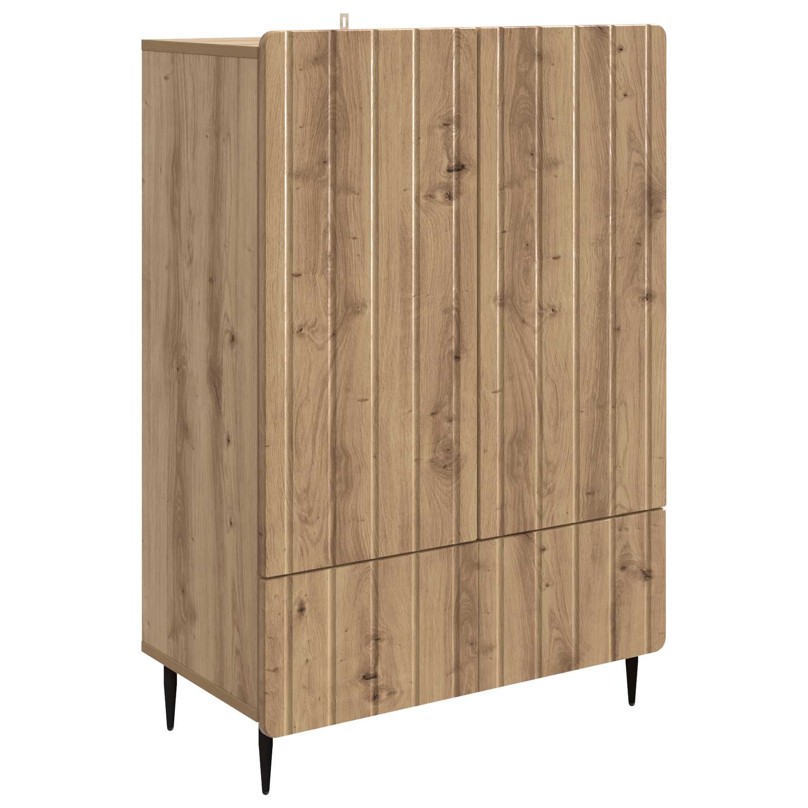 vidaXL Dressoir met lade Zwart 66 x 34,5 x 97 cm Bewerkt hout
