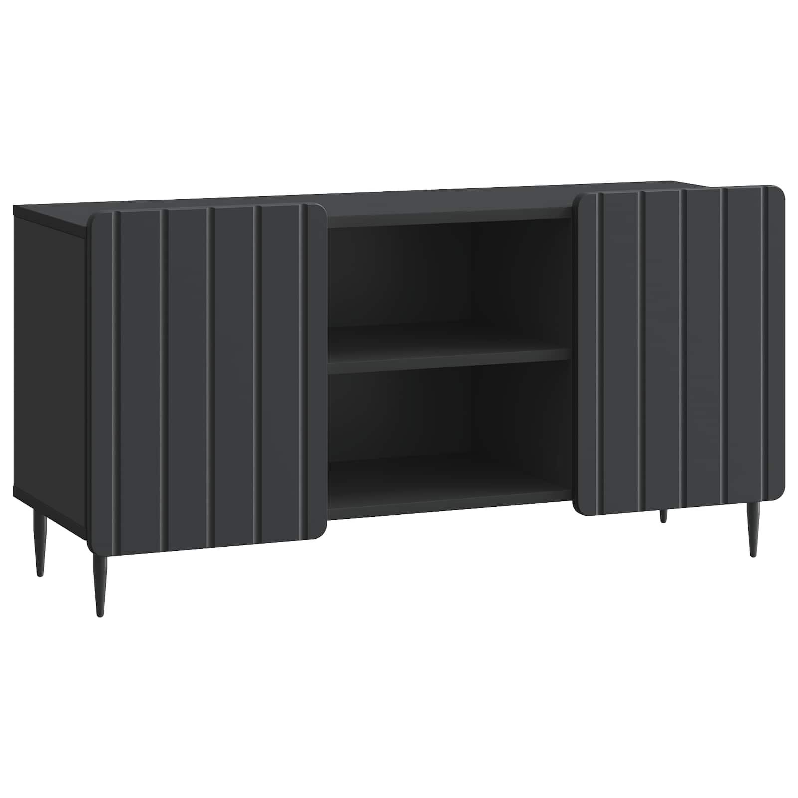 vidaXL TV-kast Zwart 102 x 34,5 x 52 cm Bewerkt hout