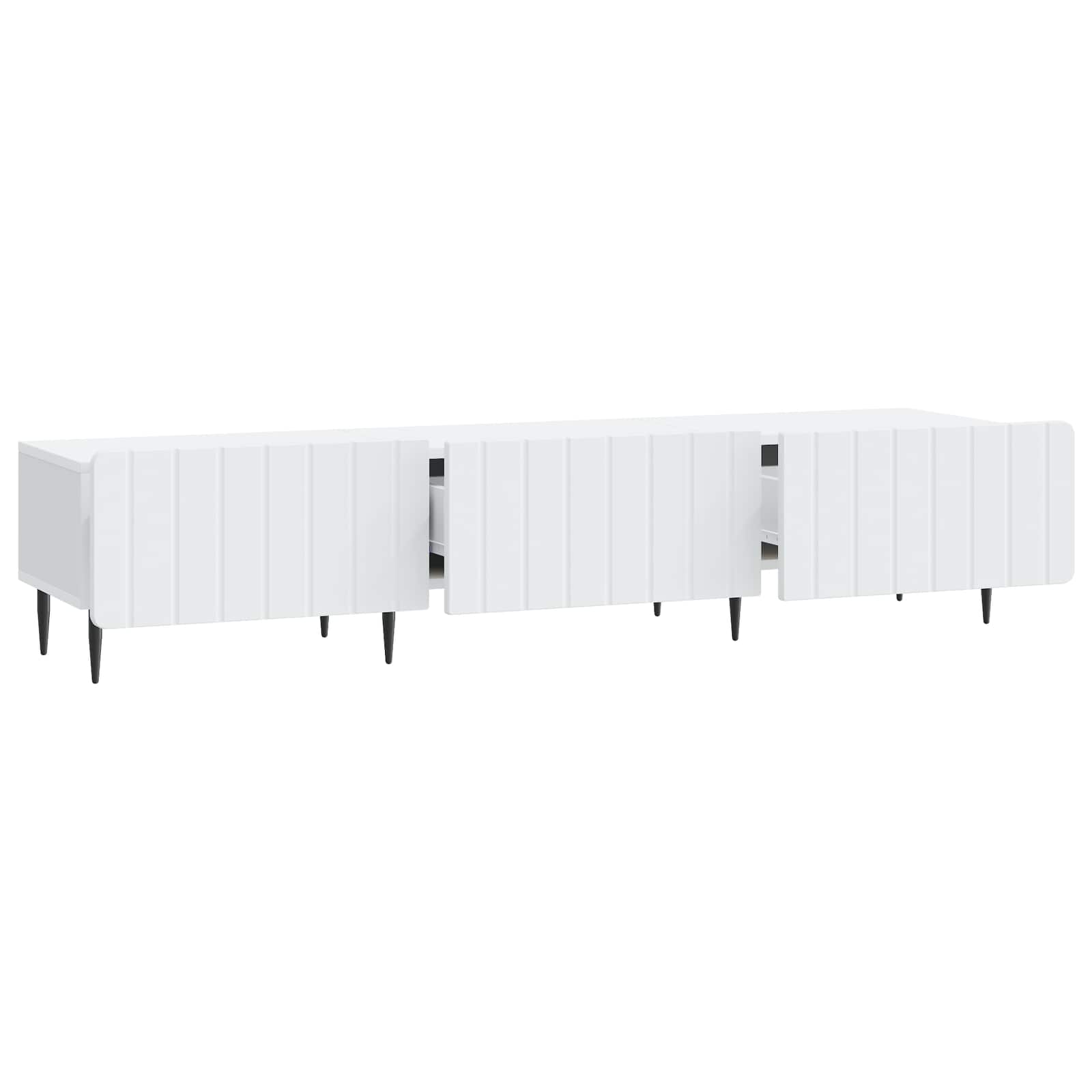 vidaXL TV-kast met lade Zwart 147 x 34,5 x 32 cm Bewerkt hout