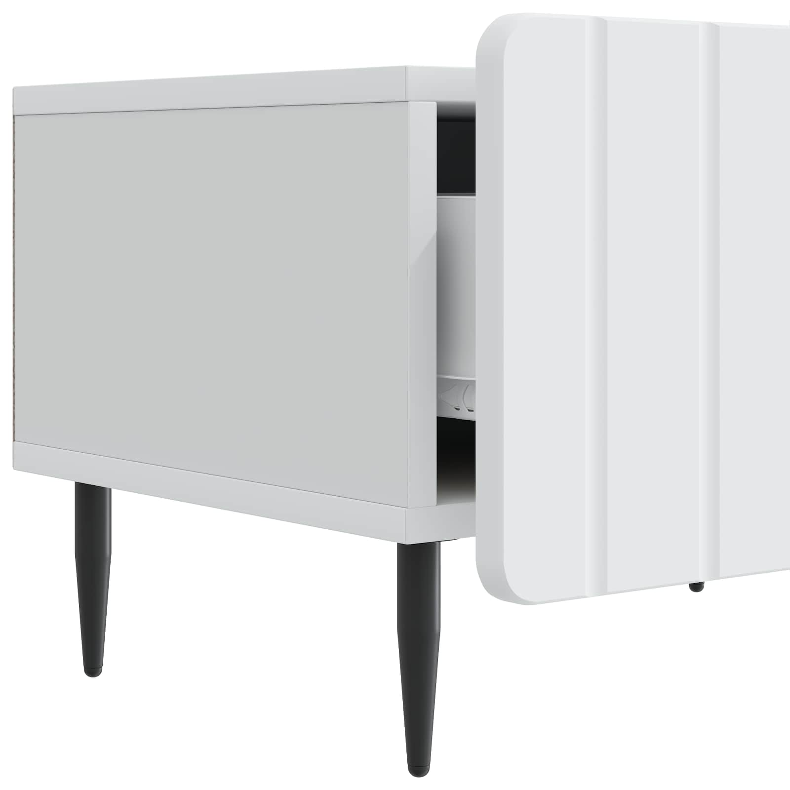 vidaXL TV-kast met lade Zwart 147 x 34,5 x 32 cm Bewerkt hout