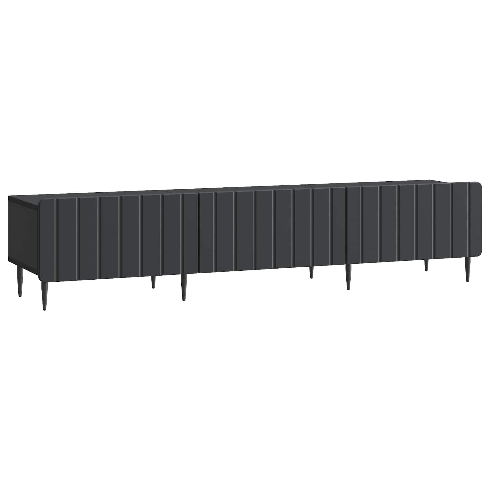 vidaXL TV-kast met lade Zwart 147 x 34,5 x 32 cm Bewerkt hout