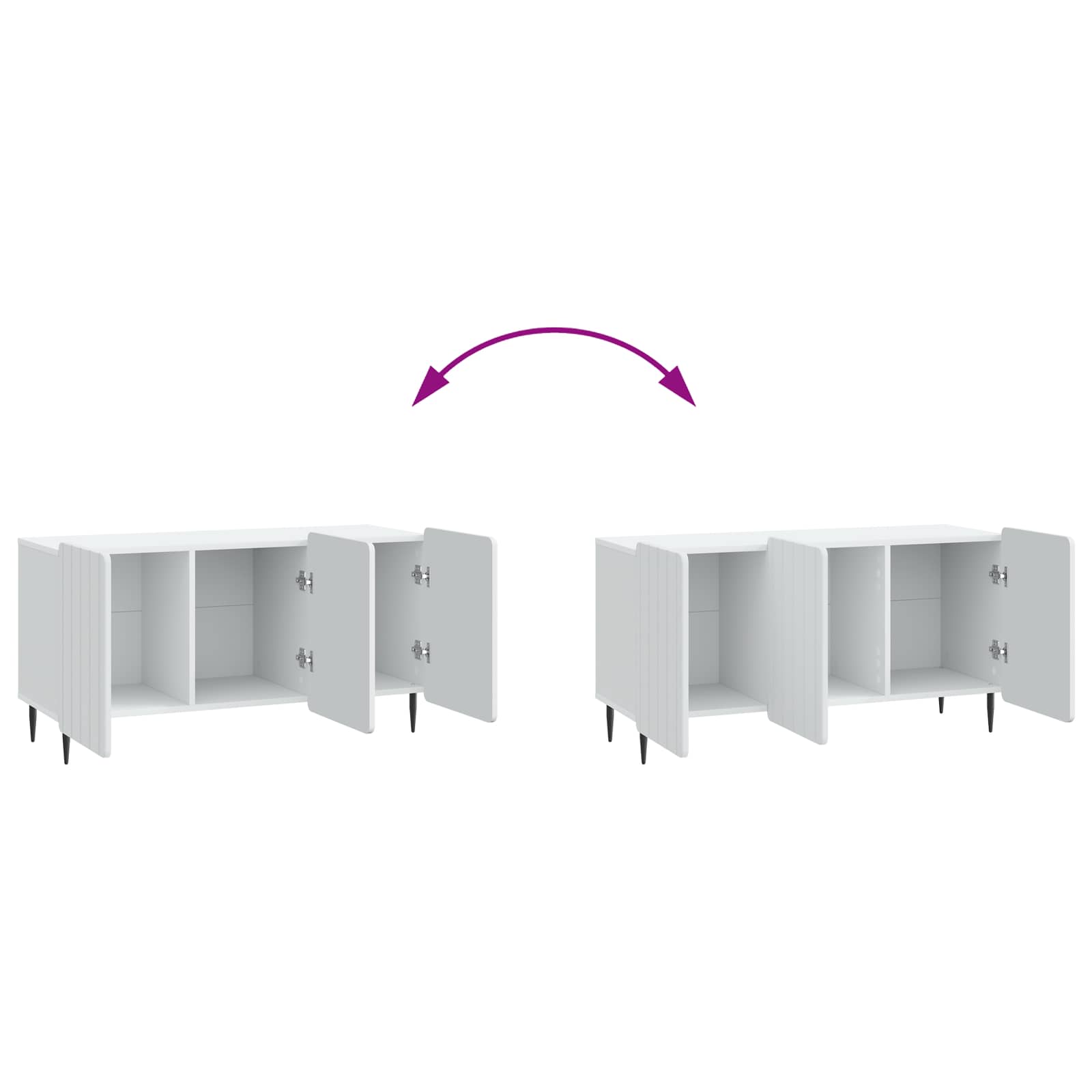 vidaXL TV-kast Zwart 99 x 34,5 x 52 cm Bewerkt hout