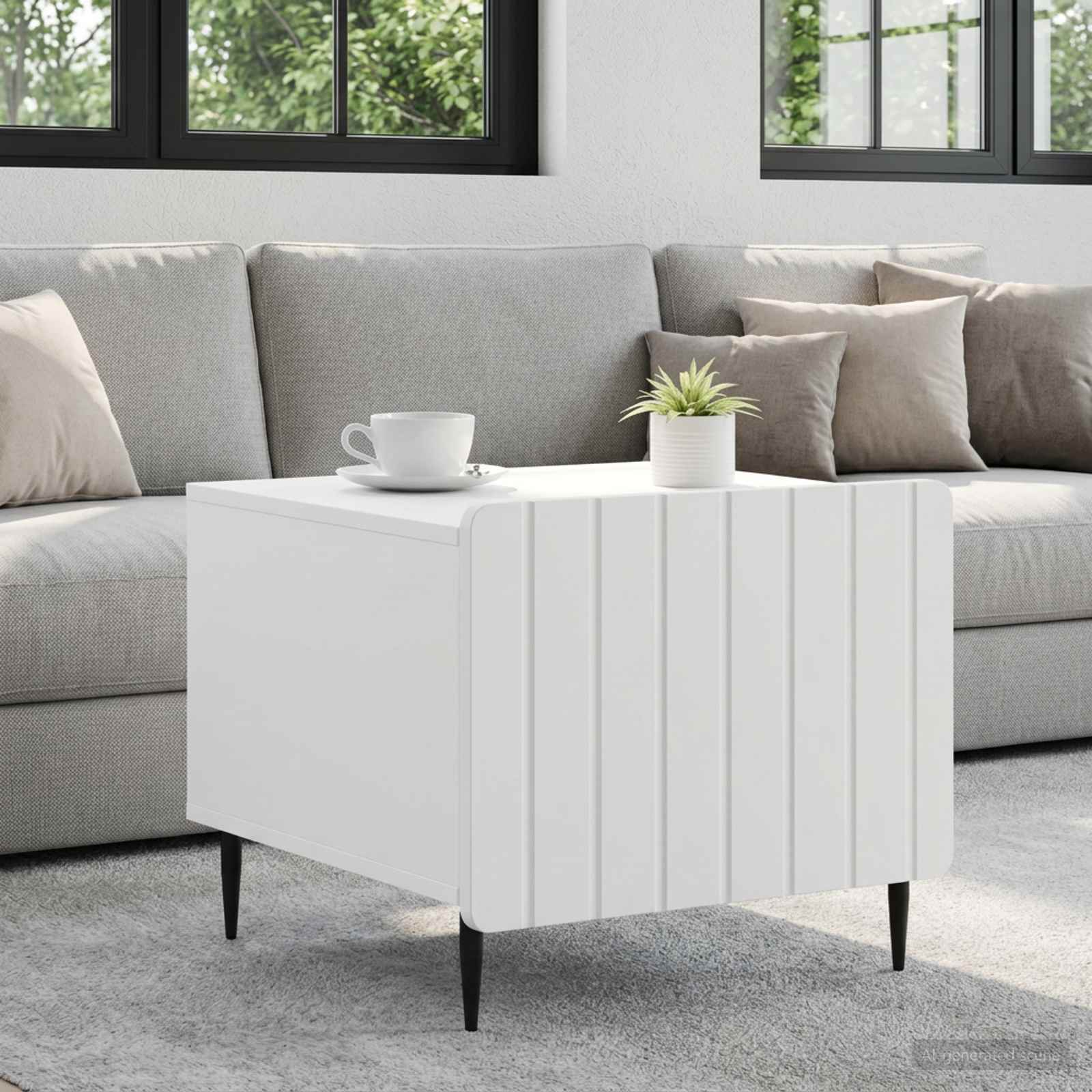 vidaXL Salontafel met lade Zwart 49 x 50 x 42 cm Bewerkt hout