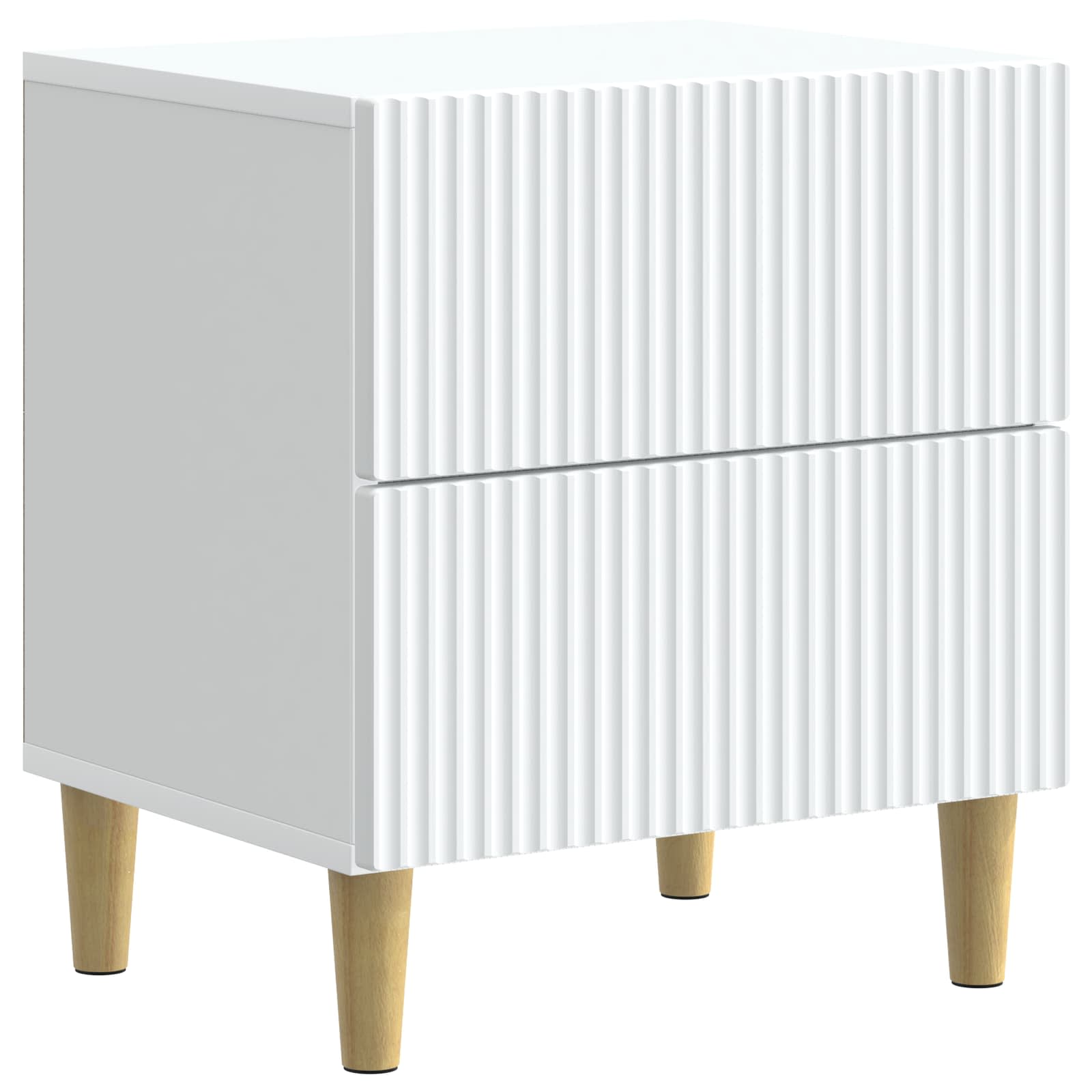 vidaXL Nachtkastje met lade 2 pcs Wit 43 x 34,5 x 48 cm Bewerkt hout