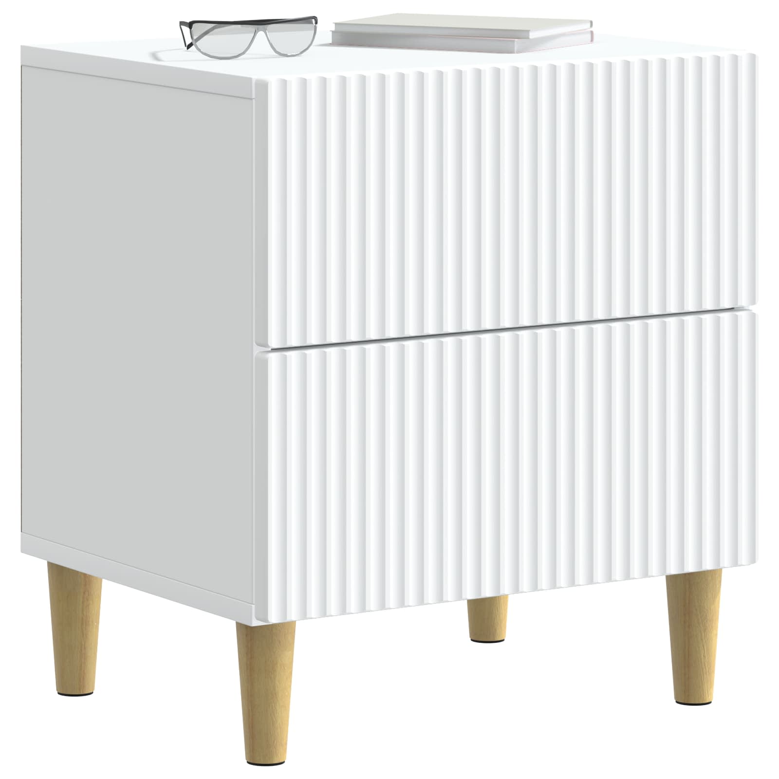 vidaXL Nachtkastje met lade 2 pcs Wit 43 x 34,5 x 48 cm Bewerkt hout