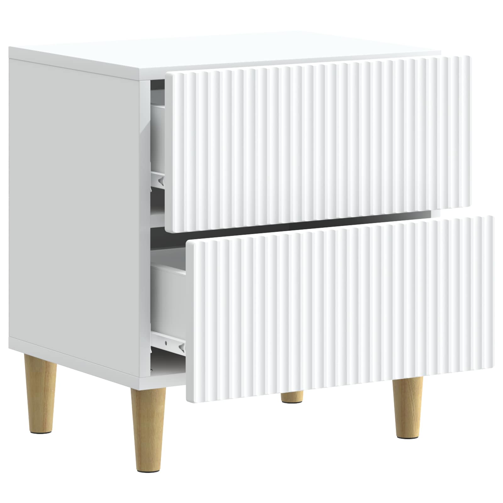 vidaXL Nachtkastje met lade 2 pcs Wit 43 x 34,5 x 48 cm Bewerkt hout
