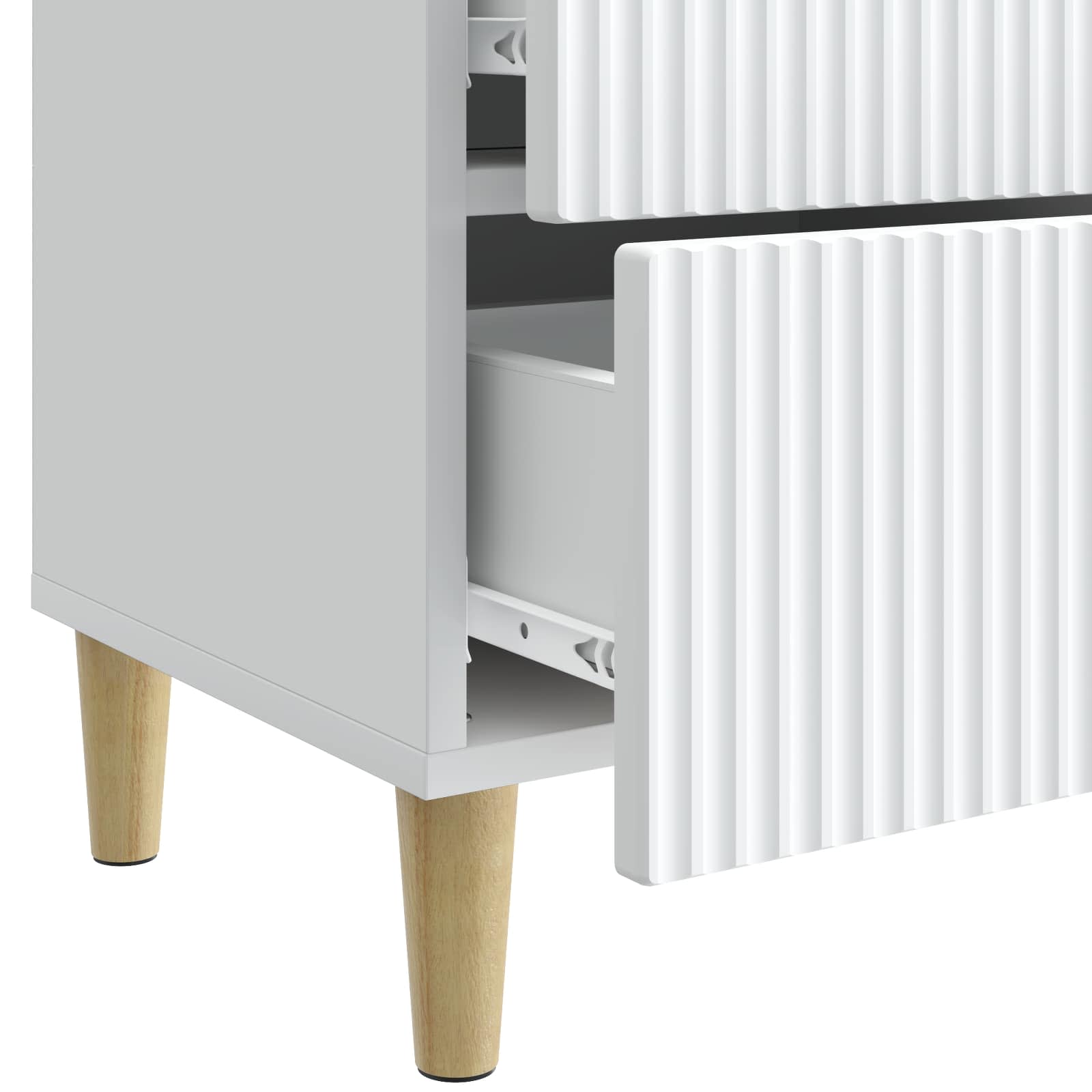 vidaXL Nachtkastje met lade 2 pcs Wit 43 x 34,5 x 48 cm Bewerkt hout