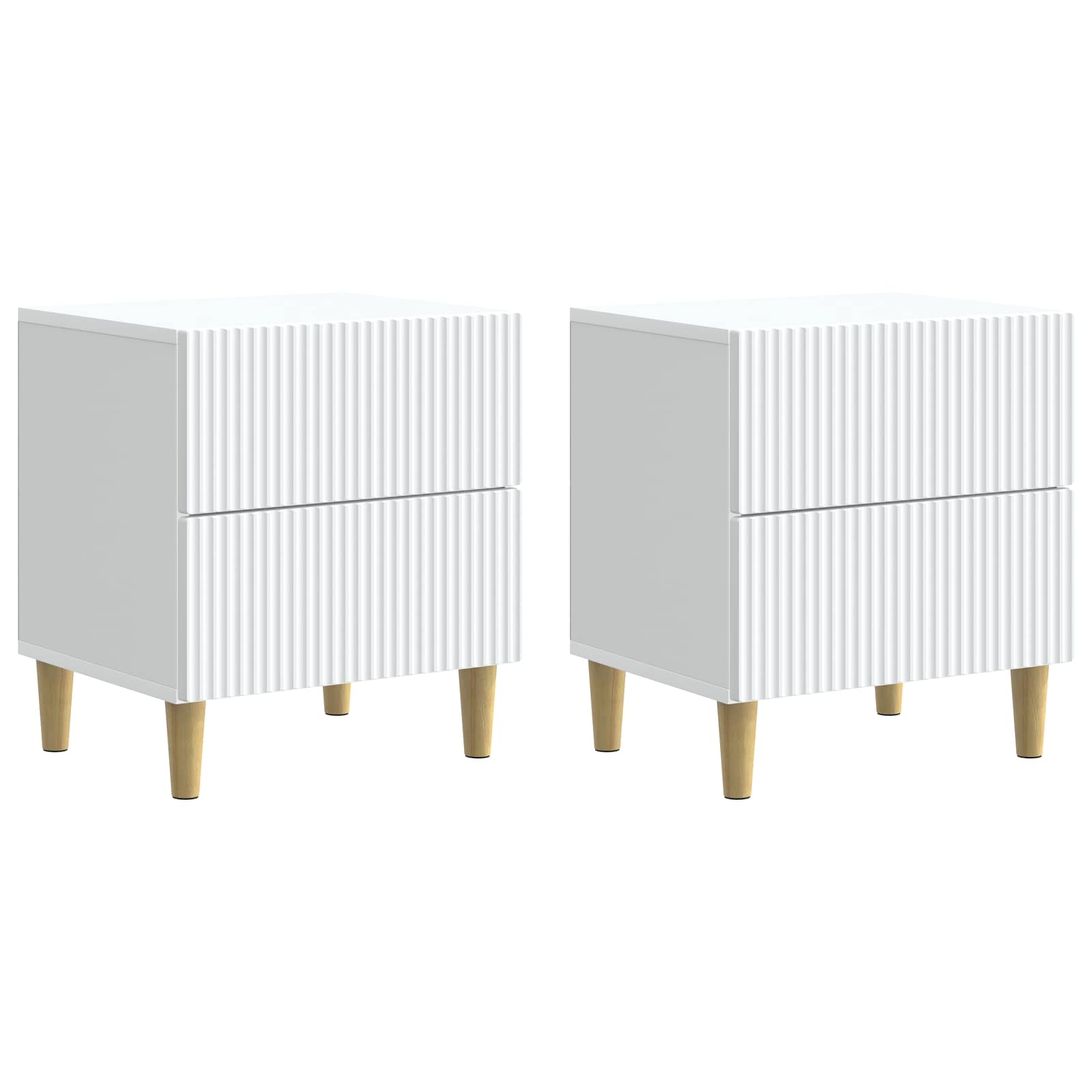 vidaXL Nachtkastje met lade 2 pcs Wit 43 x 34,5 x 48 cm Bewerkt hout