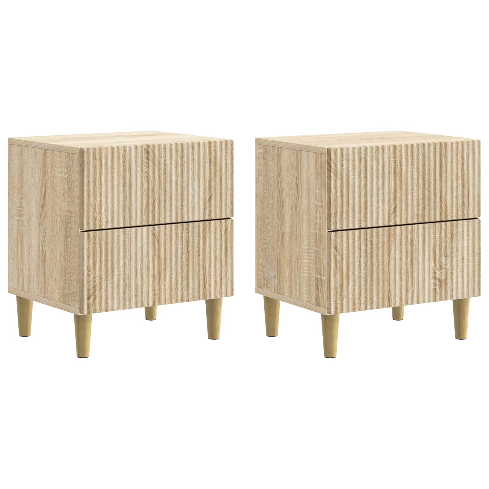 vidaXL Nachtkastje met lade 2 pcs Wit 43 x 34,5 x 48 cm Bewerkt hout