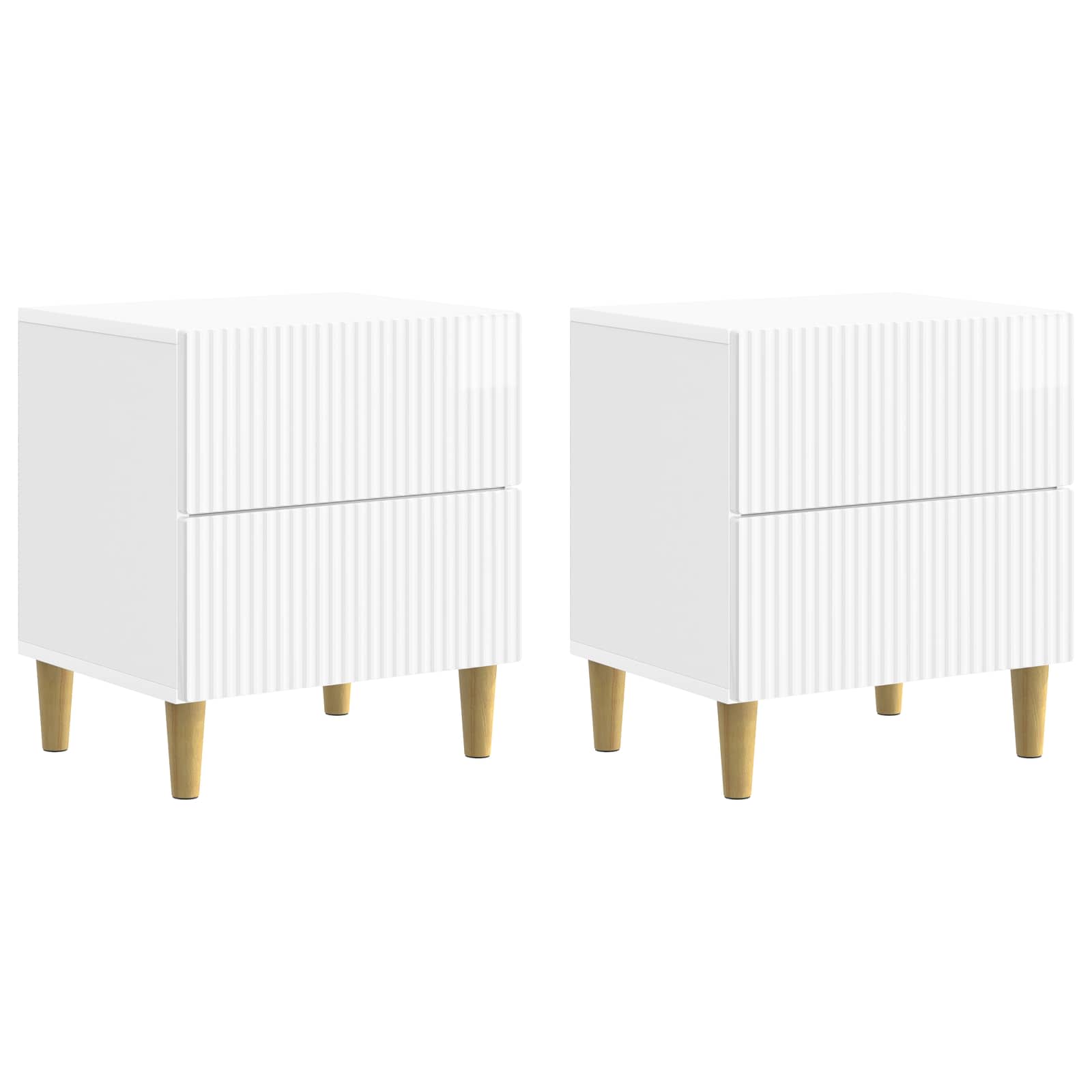 vidaXL Nachtkastje met lade 2 pcs Wit 43 x 34,5 x 48 cm Bewerkt hout