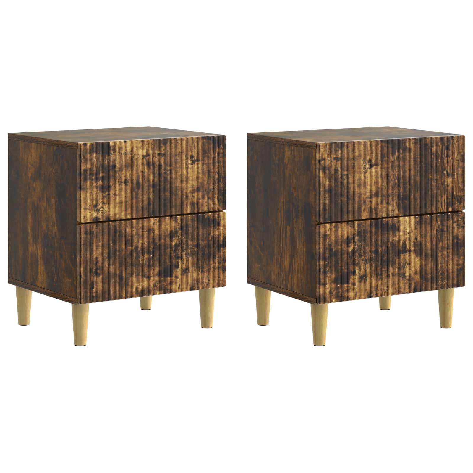 vidaXL Nachtkastje met lade 2 pcs Wit 43 x 34,5 x 48 cm Bewerkt hout