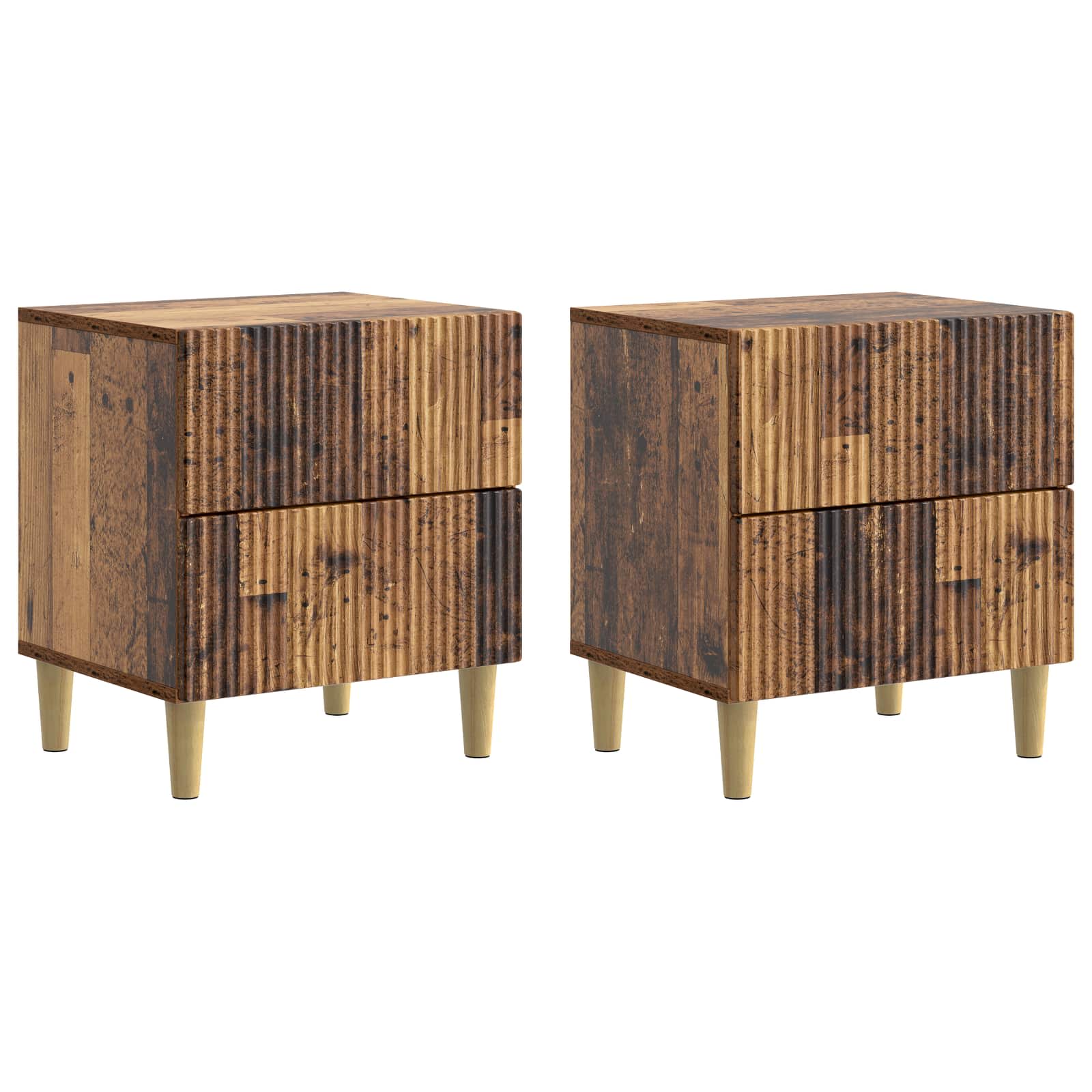 vidaXL Nachtkastje met lade 2 pcs Wit 43 x 34,5 x 48 cm Bewerkt hout