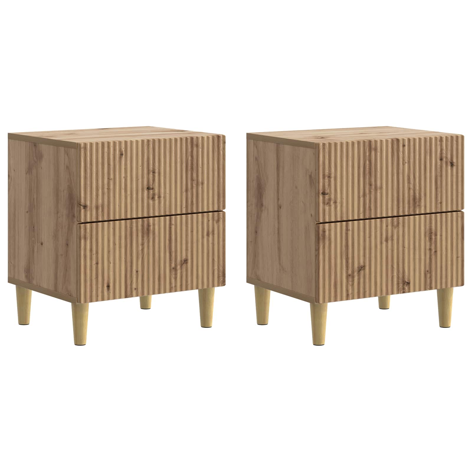 vidaXL Nachtkastje met lade 2 pcs Wit 43 x 34,5 x 48 cm Bewerkt hout
