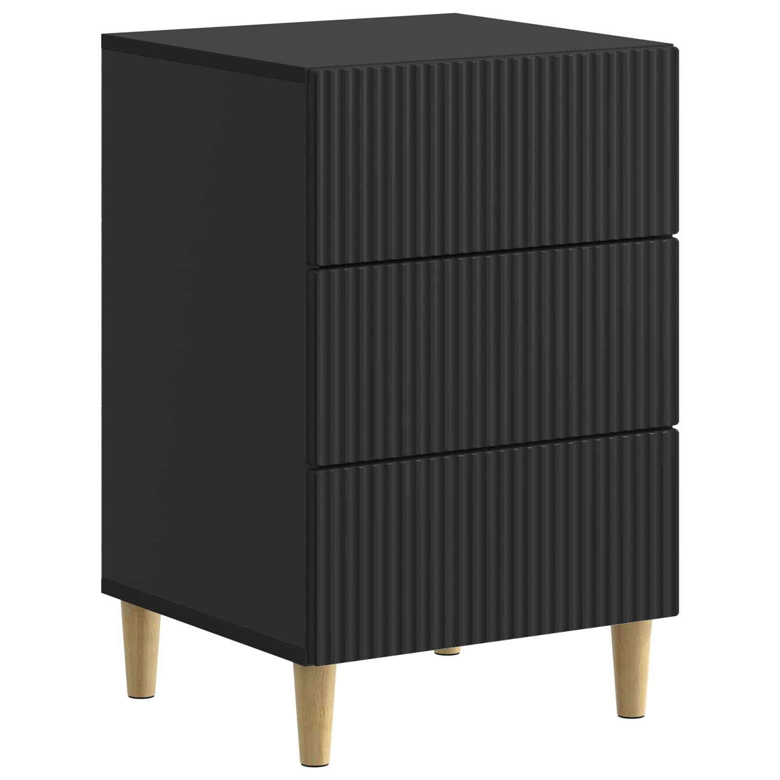 vidaXL Nachtkastje met lade Zwart 43 x 41 x 66,5 cm Bewerkt hout