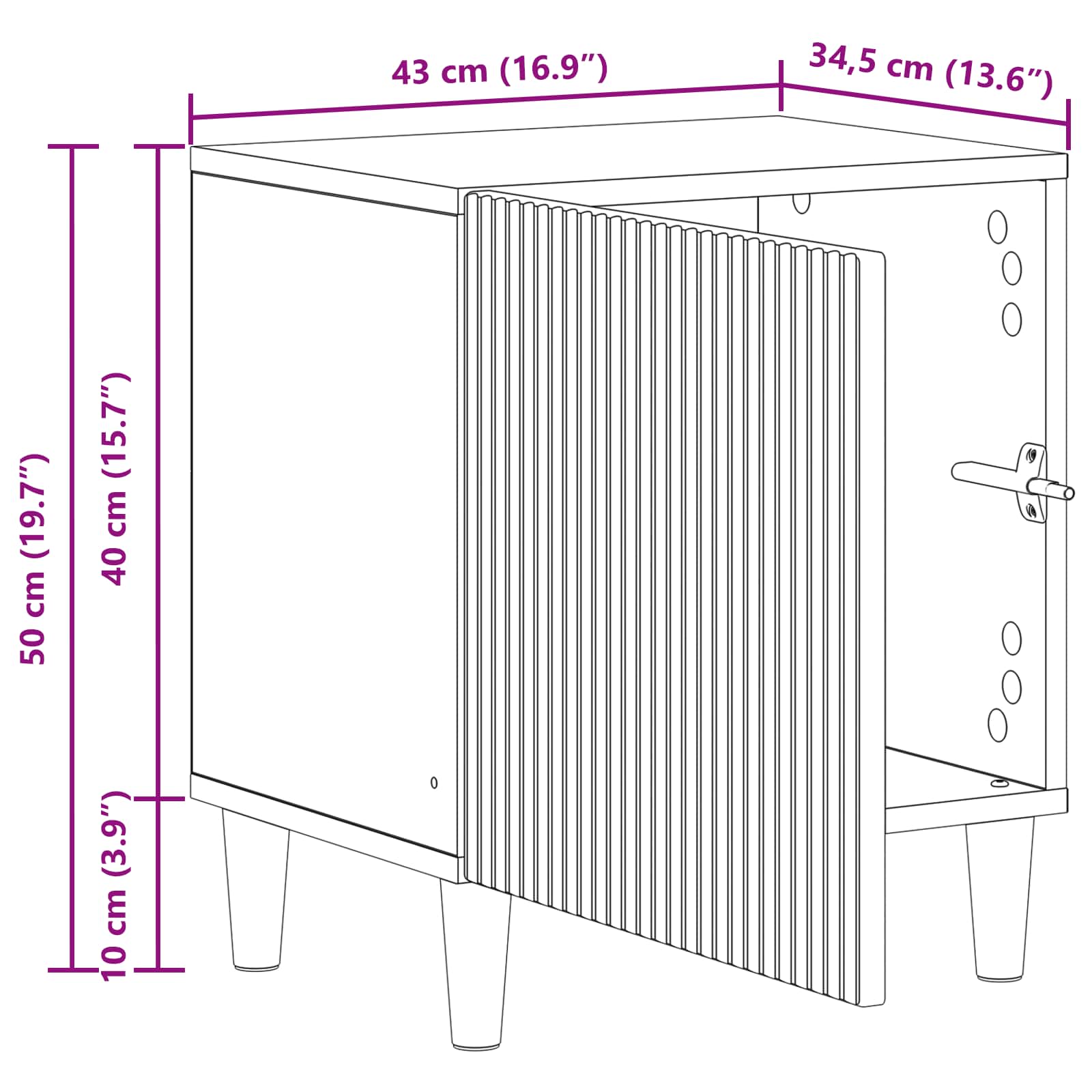 vidaXL Nachtkastje 2 pcs Wit 43 x 34,5 x 50 cm Bewerkt hout