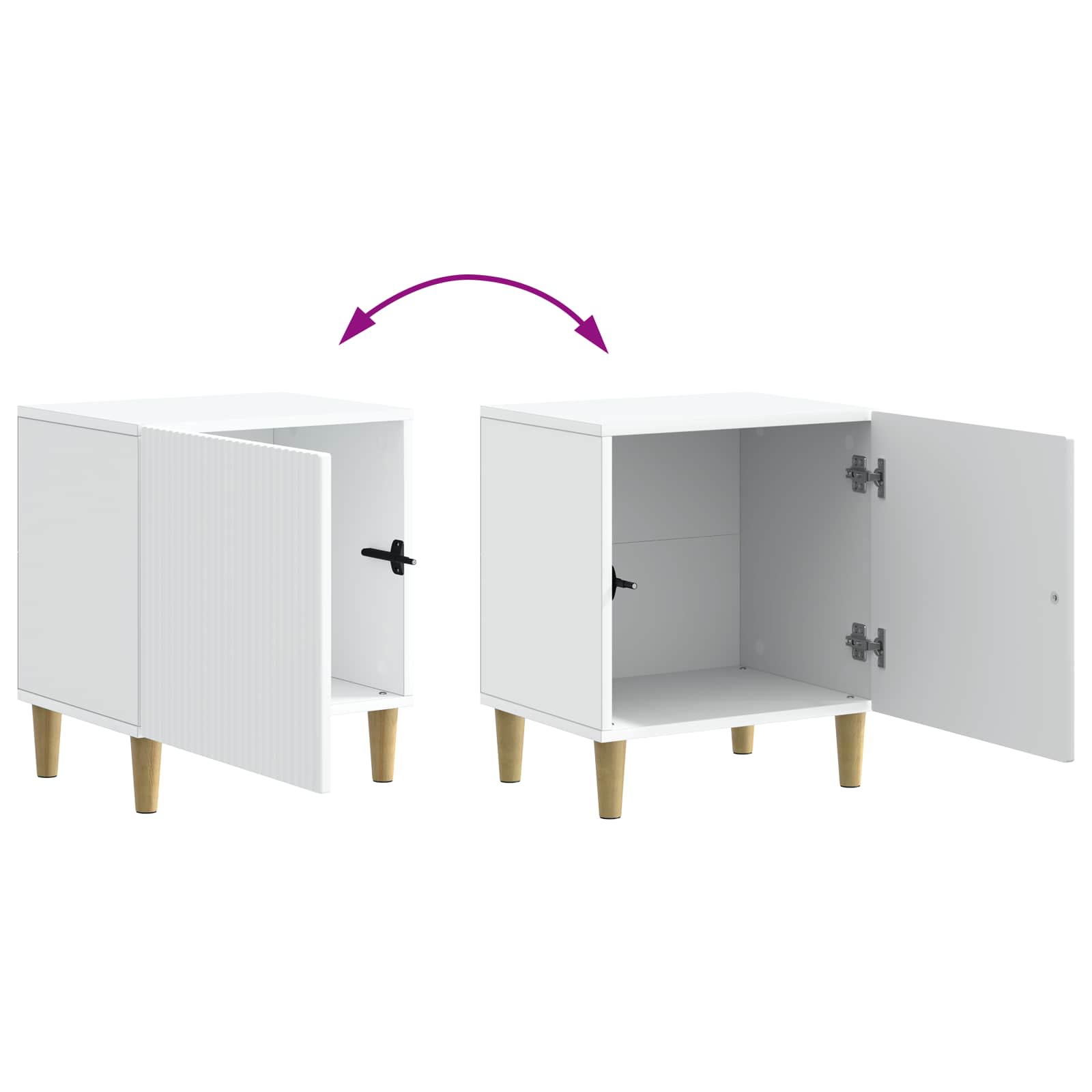 vidaXL Nachtkastje 2 pcs Wit 43 x 34,5 x 50 cm Bewerkt hout