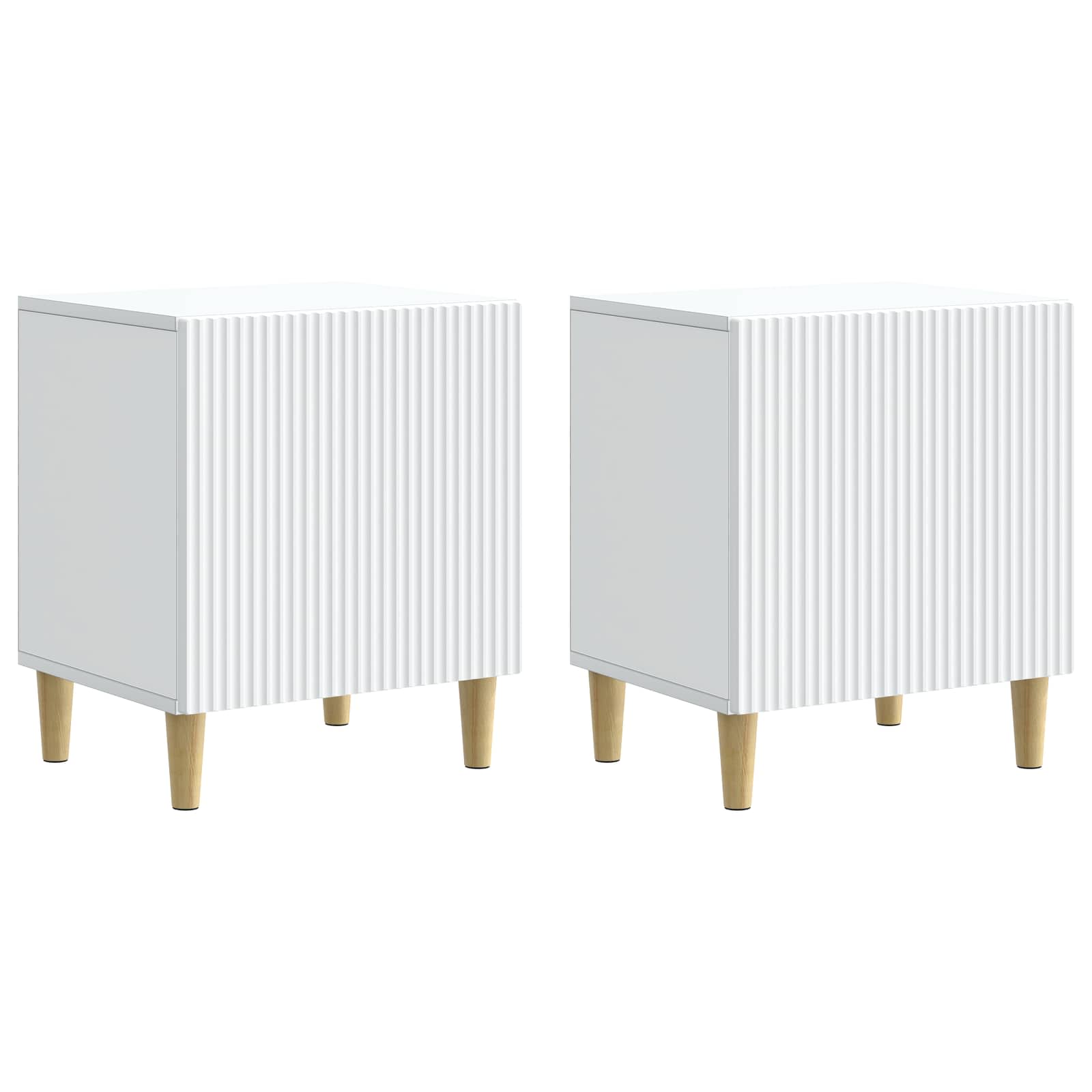vidaXL Nachtkastje 2 pcs Wit 43 x 34,5 x 50 cm Bewerkt hout