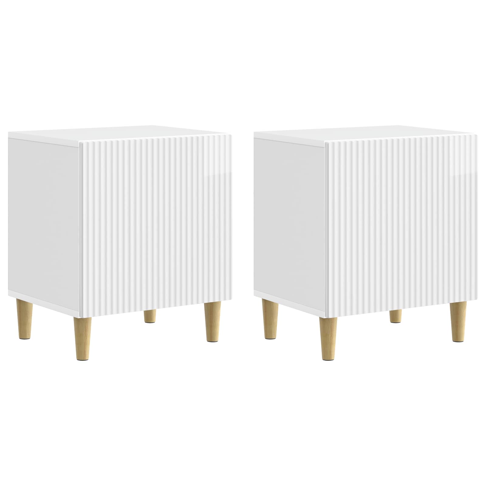 vidaXL Nachtkastje 2 pcs Wit 43 x 34,5 x 50 cm Bewerkt hout