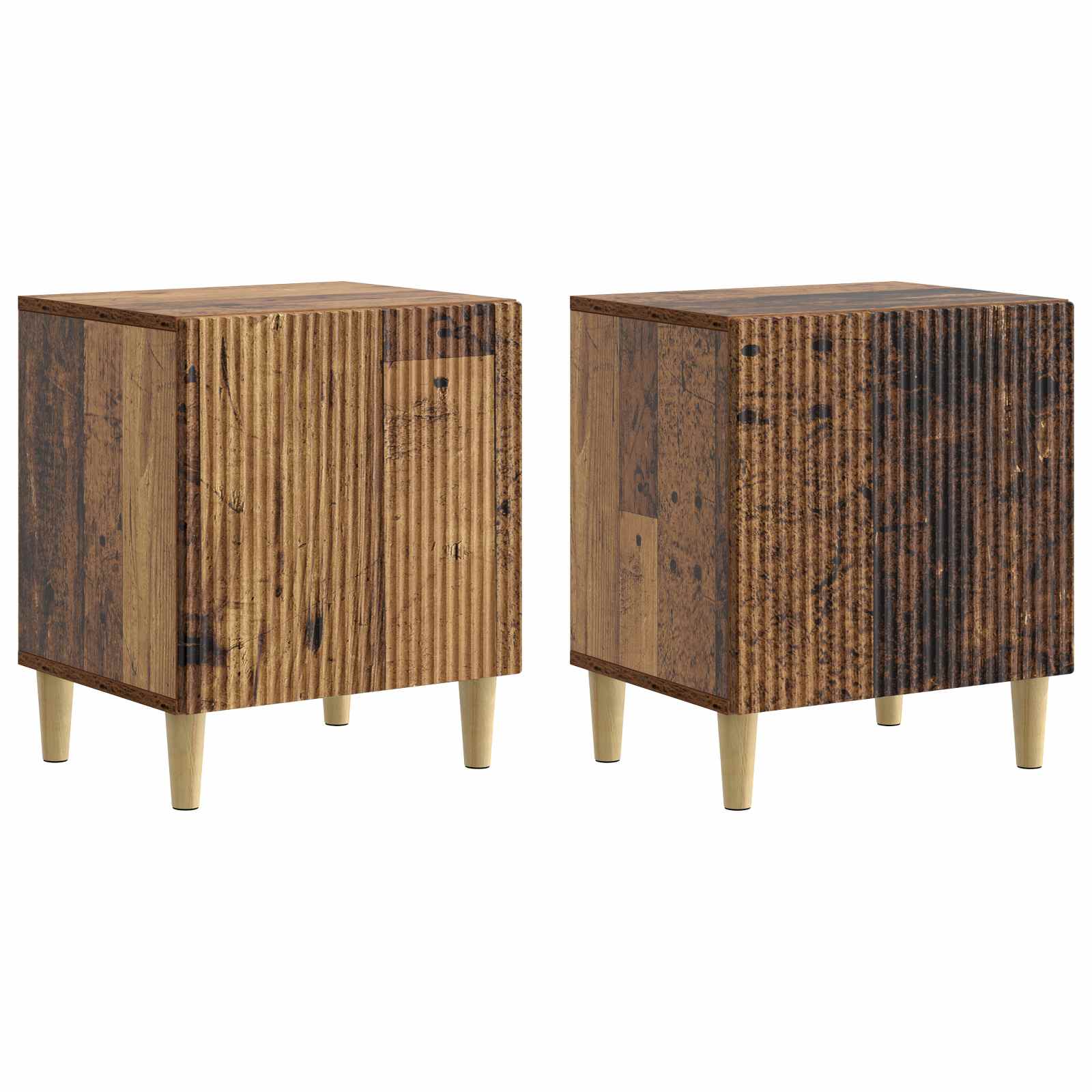 vidaXL Nachtkastje 2 pcs Wit 43 x 34,5 x 50 cm Bewerkt hout