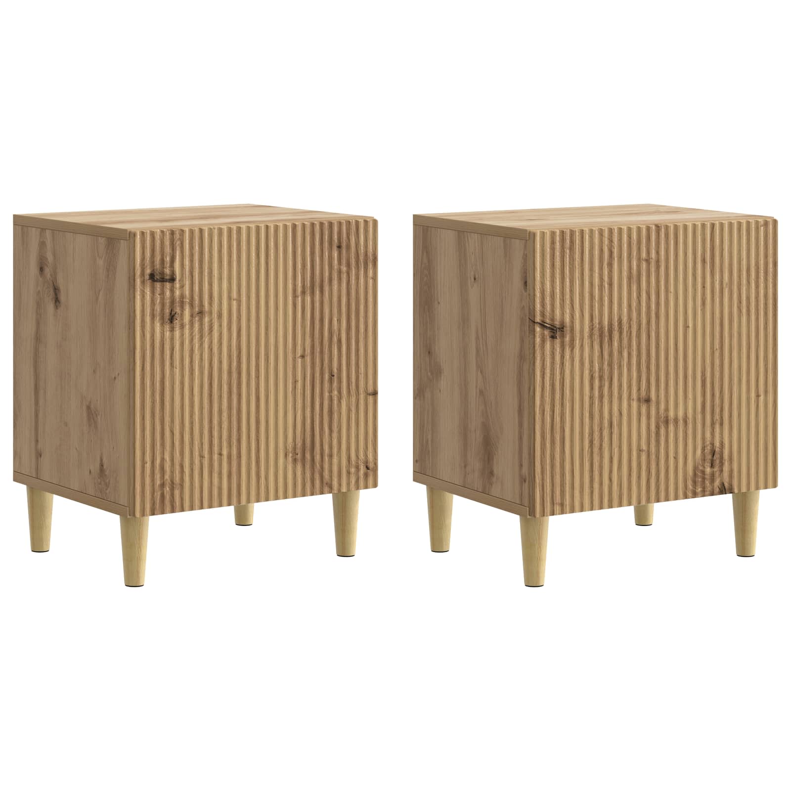 vidaXL Nachtkastje 2 pcs Wit 43 x 34,5 x 50 cm Bewerkt hout