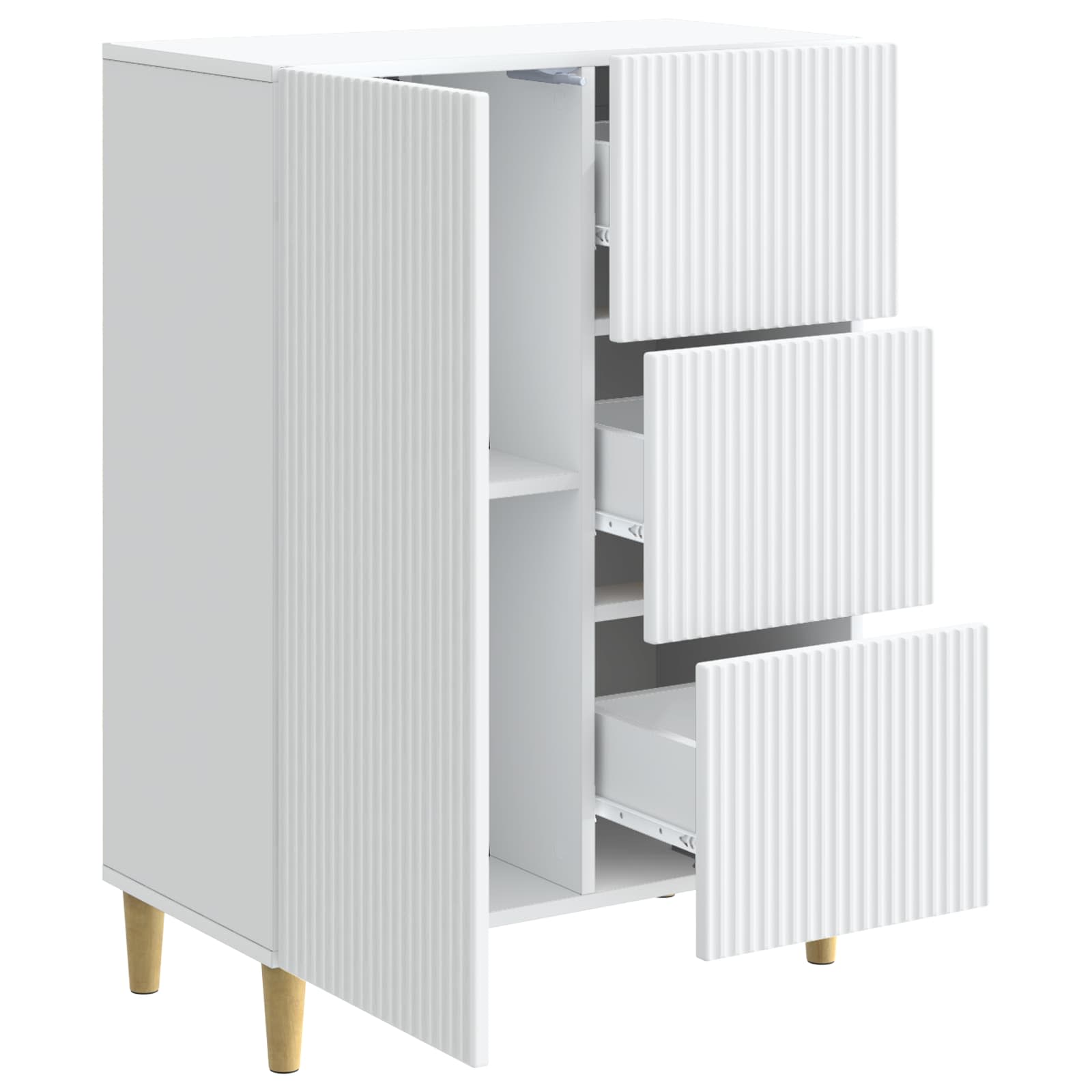vidaXL Dressoir met lade Zwart 66 x 34,5 x 90 cm Bewerkt hout