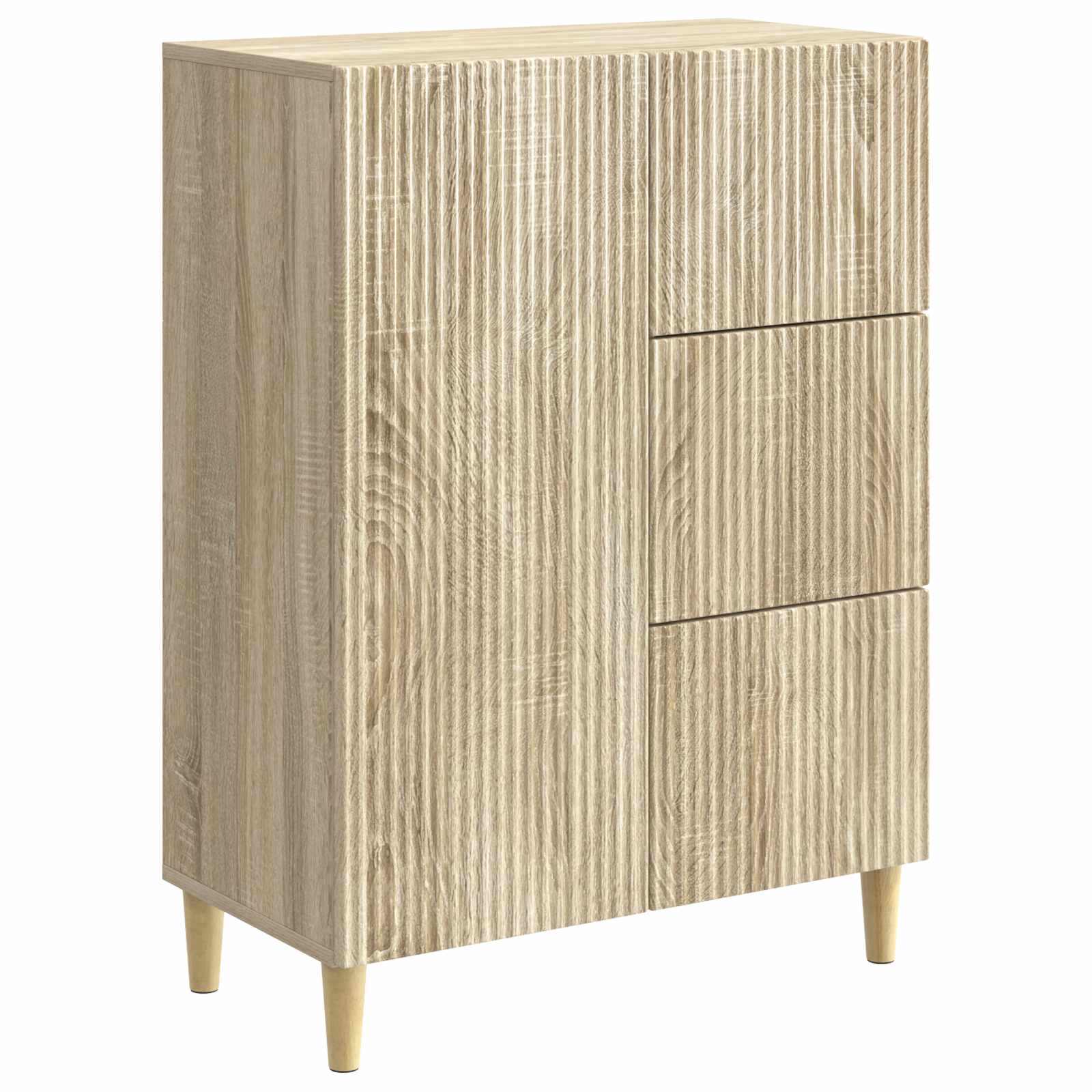 vidaXL Dressoir met lade Zwart 66 x 34,5 x 90 cm Bewerkt hout