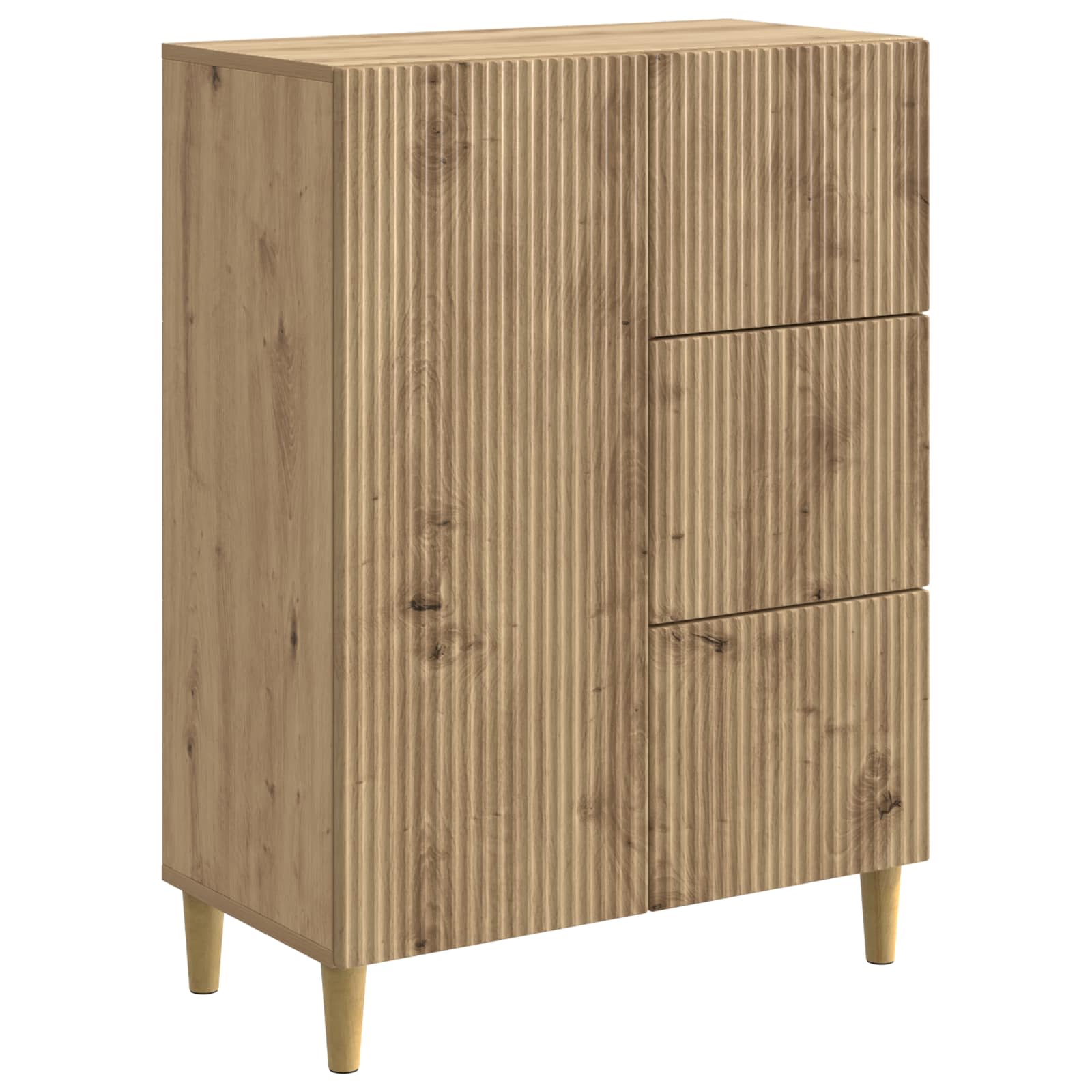 vidaXL Dressoir met lade Zwart 66 x 34,5 x 90 cm Bewerkt hout
