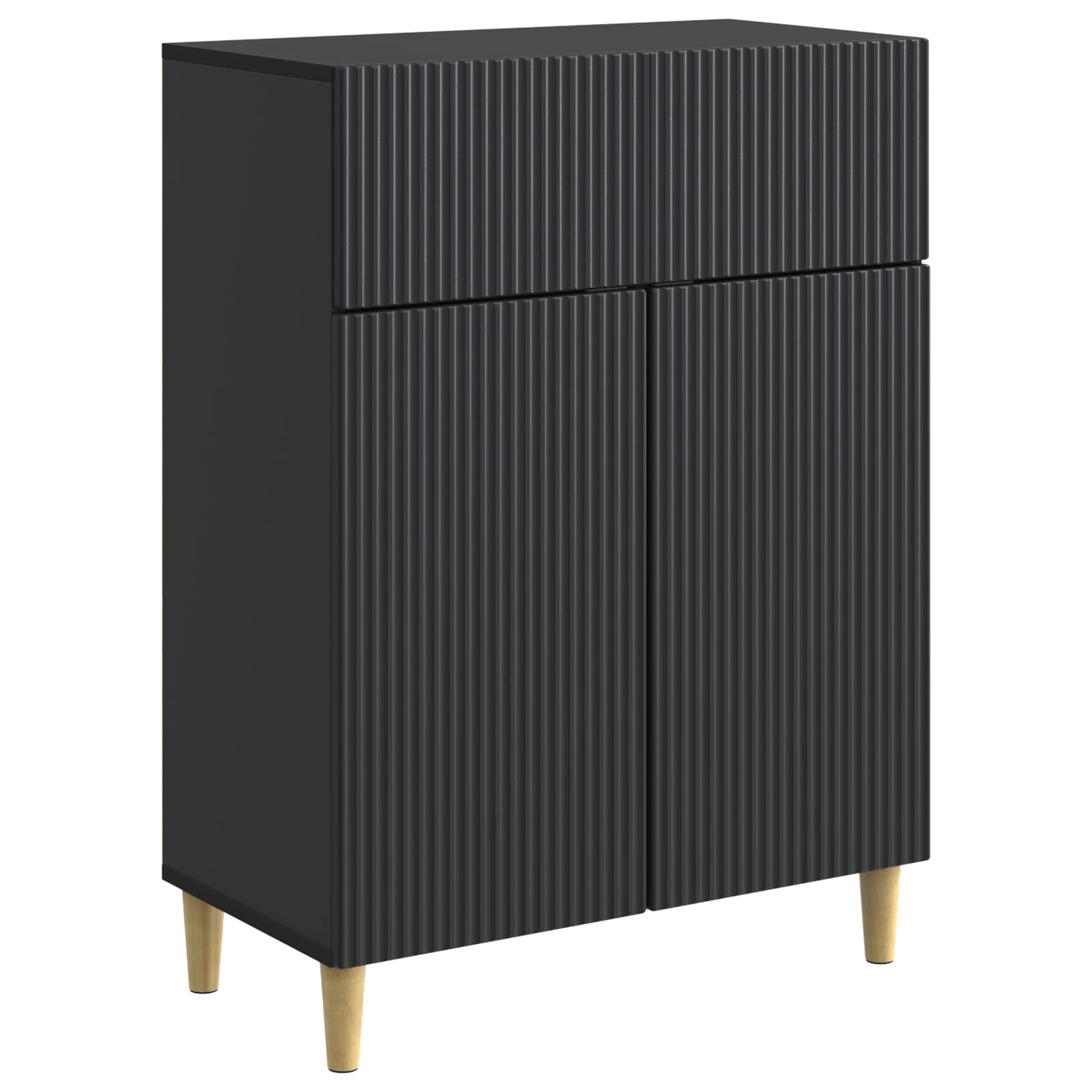 vidaXL Dressoir met lade Zwart 66 x 34,5 x 90 cm Bewerkt hout