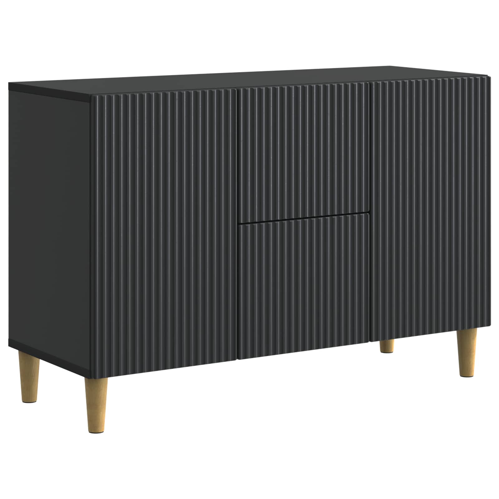 vidaXL Dressoir met lade Zwart 89 x 34,5 x 60 cm Bewerkt hout