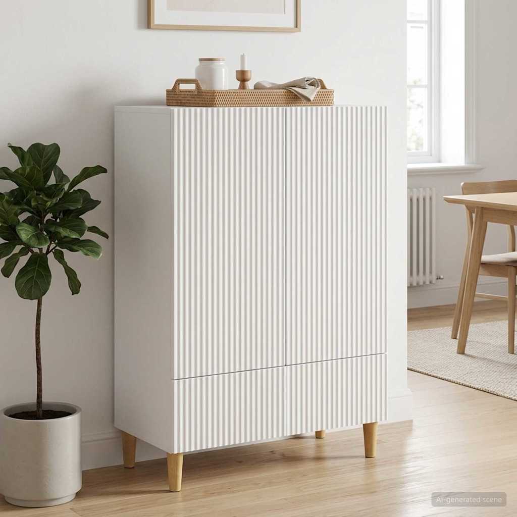 vidaXL Dressoir met lade Zwart 66 x 34,5 x 95 cm Bewerkt hout