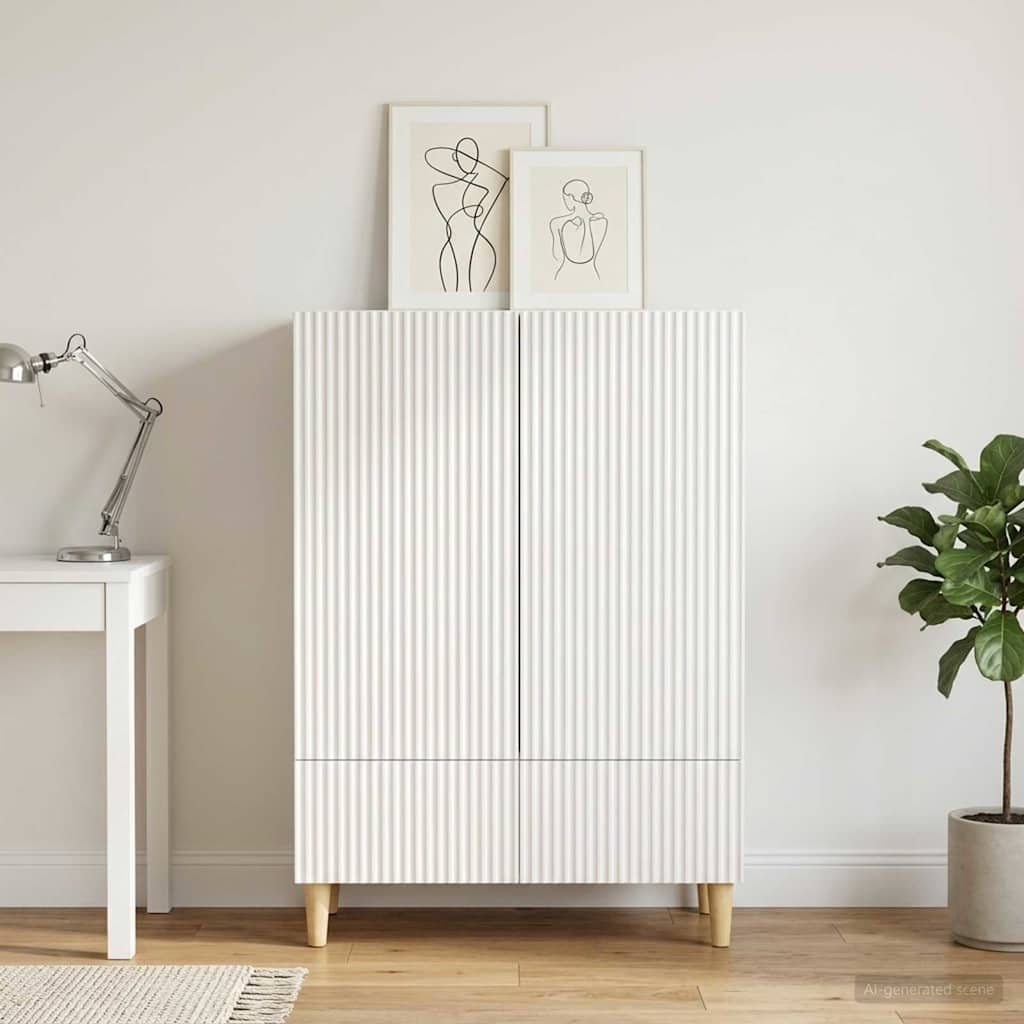 vidaXL Dressoir met lade Zwart 66 x 34,5 x 95 cm Bewerkt hout