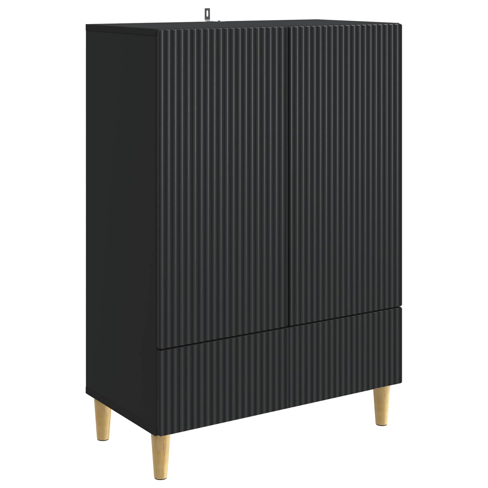 vidaXL Dressoir met lade Zwart 66 x 34,5 x 95 cm Bewerkt hout