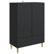 vidaXL Dressoir met lade Zwart 66 x 34,5 x 95 cm Bewerkt hout