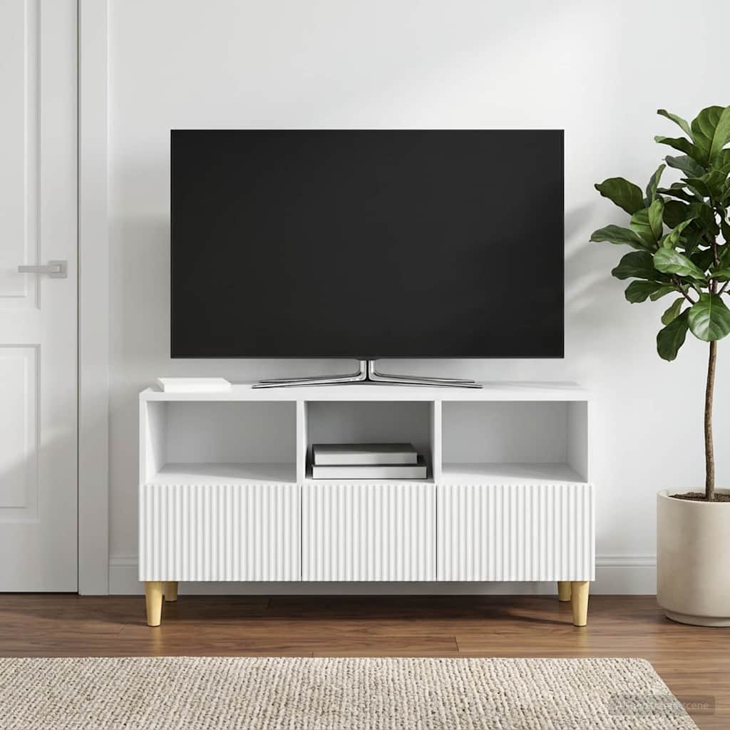 vidaXL TV-kast met lade Zwart 102 x 34,5 x 50 cm Bewerkt hout