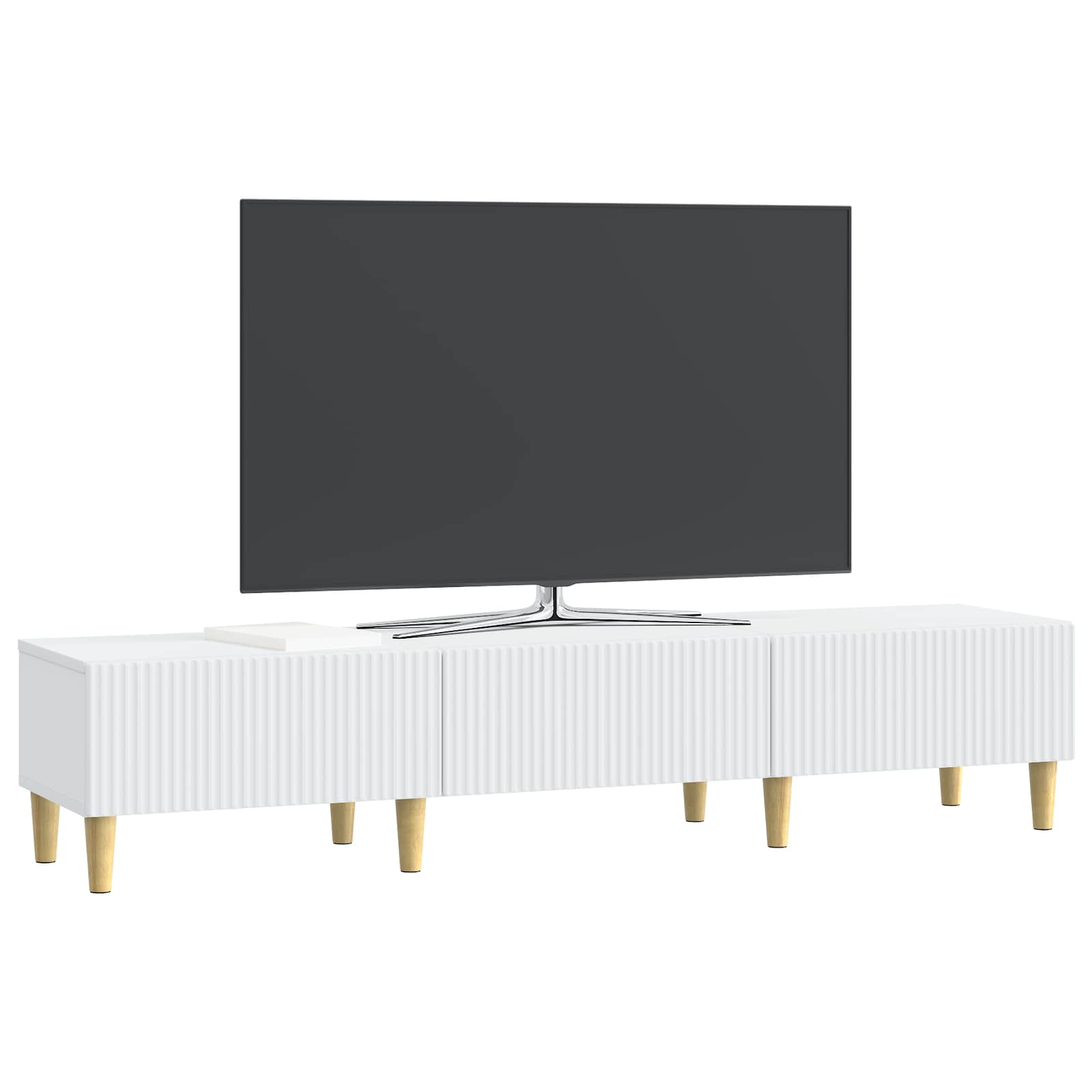 vidaXL TV-kast met lade Zwart 147 x 34,5 x 30 cm Bewerkt hout