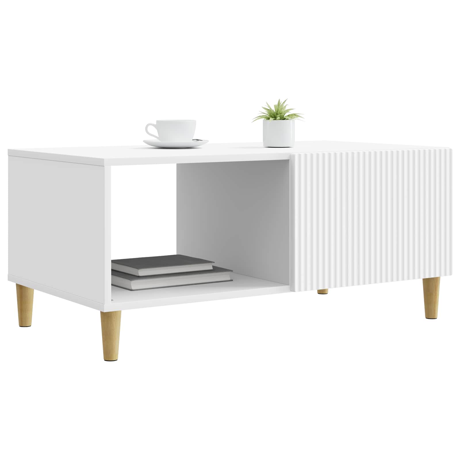 vidaXL Salontafel Zwart 90 x 50 x 40 cm Bewerkt hout