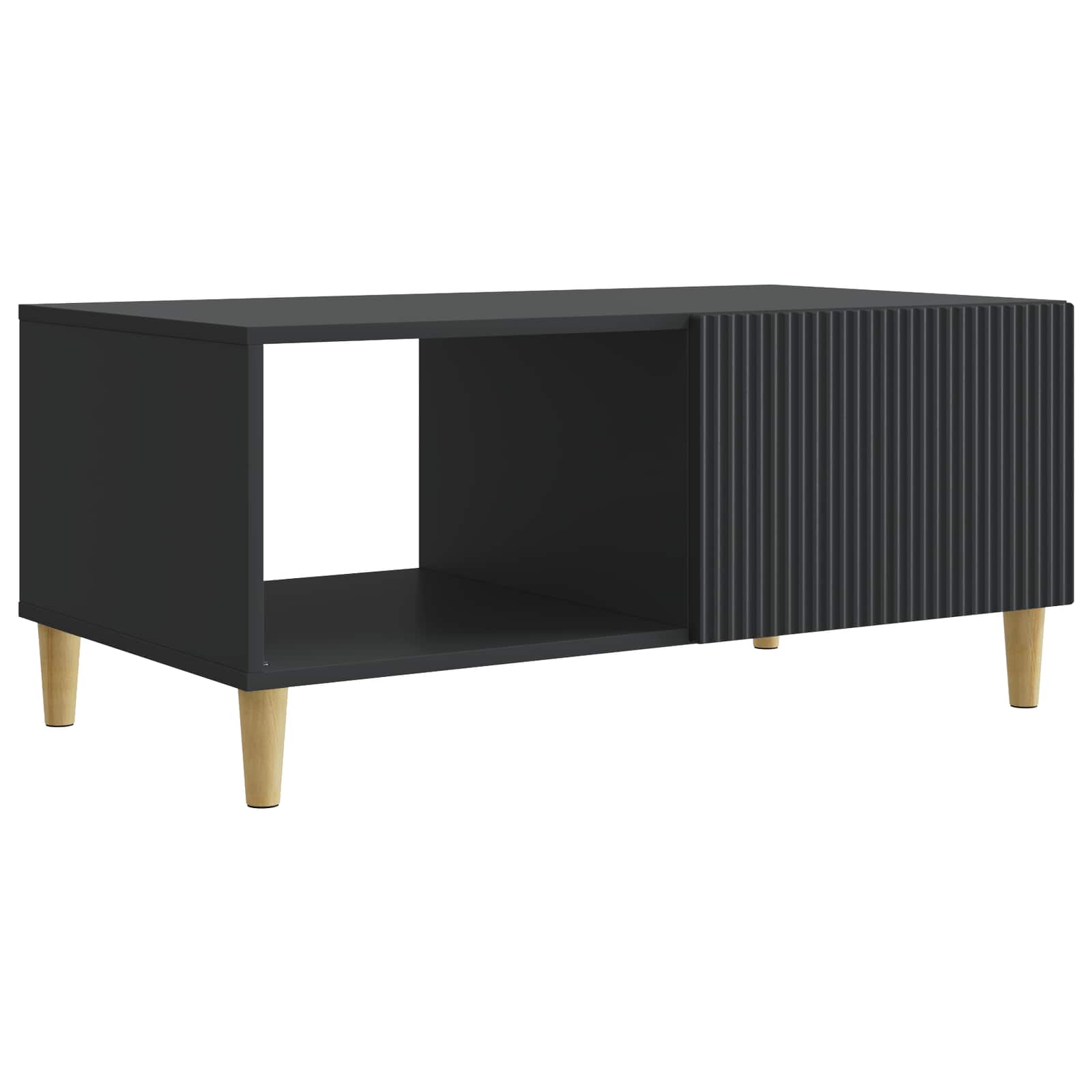 vidaXL Salontafel Zwart 90 x 50 x 40 cm Bewerkt hout
