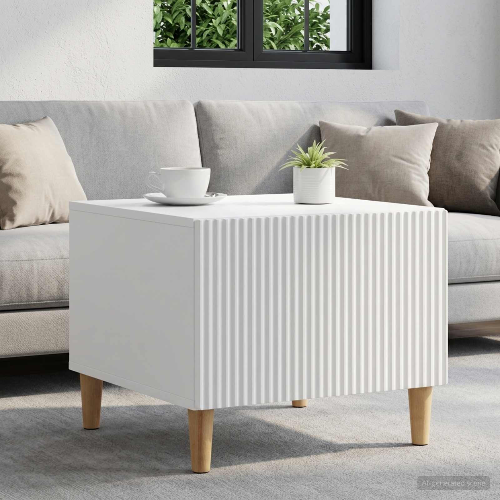 vidaXL Salontafel met lade Zwart 49 x 50 x 40 cm Bewerkt hout