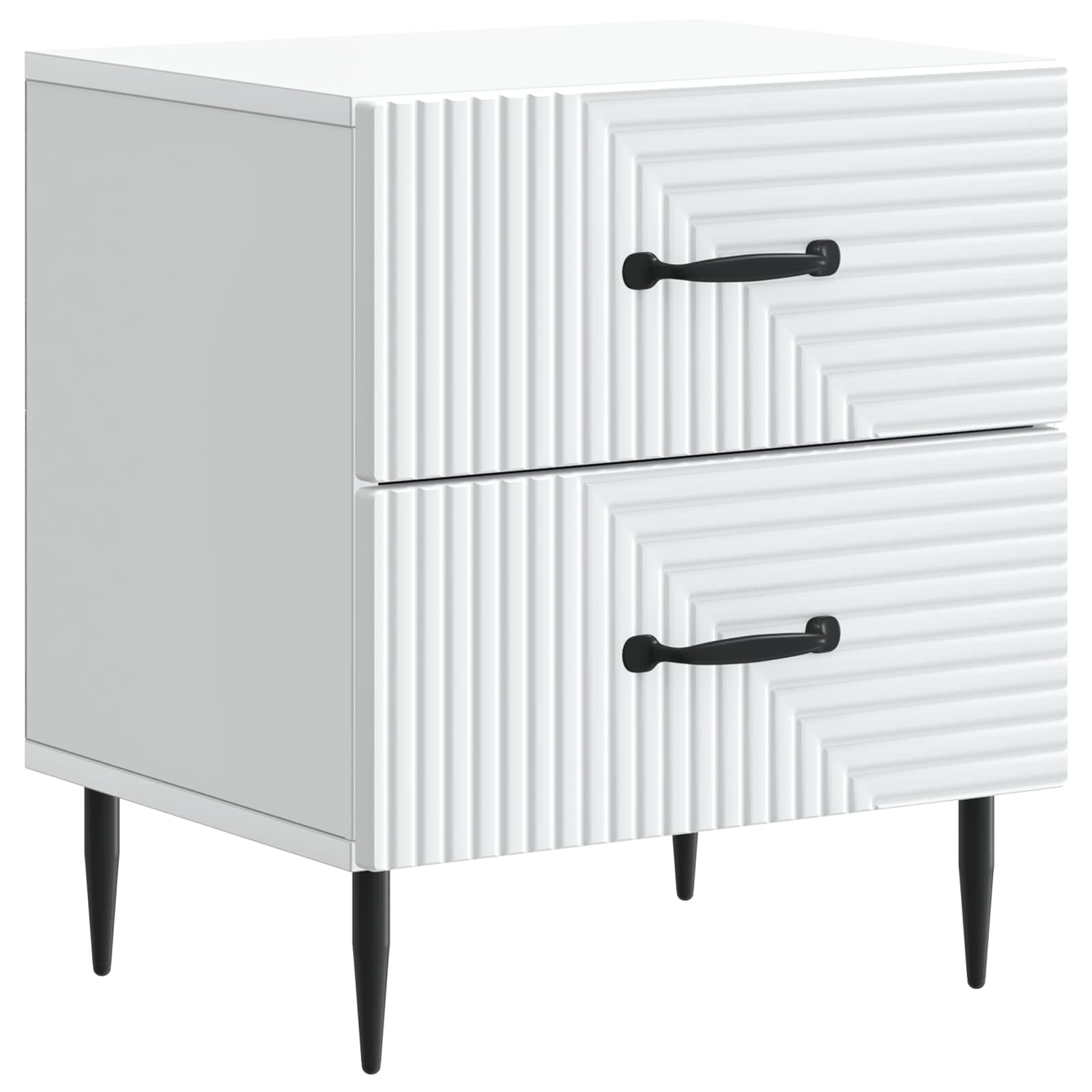 vidaXL Nachtkastje met lade 2 pcs Wit 43 x 34,5 x 47,5 cm Bewerkt hout